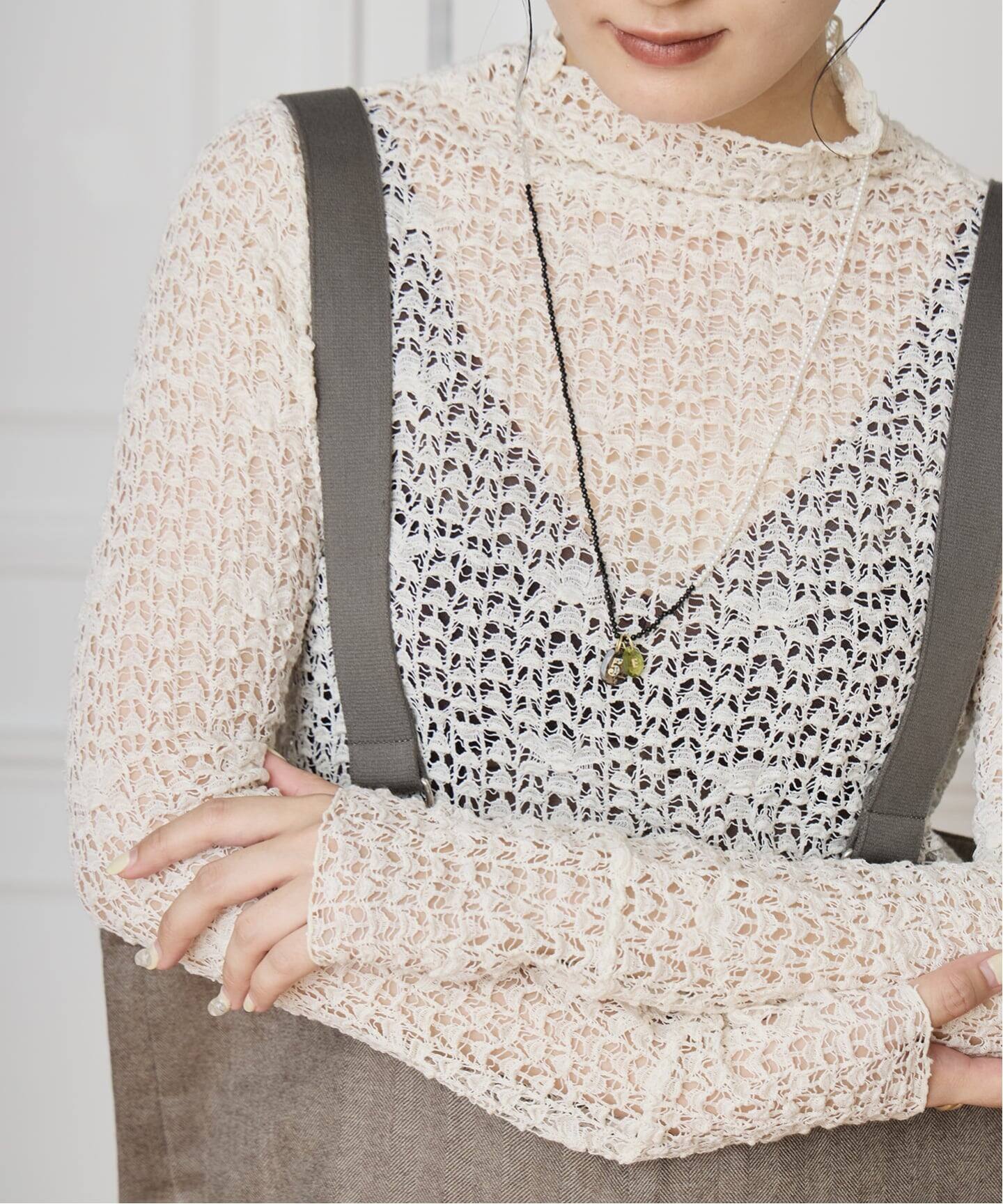 IENA LA BOUCLE antik dantel レースカットソー（Tシャツ／カットソー