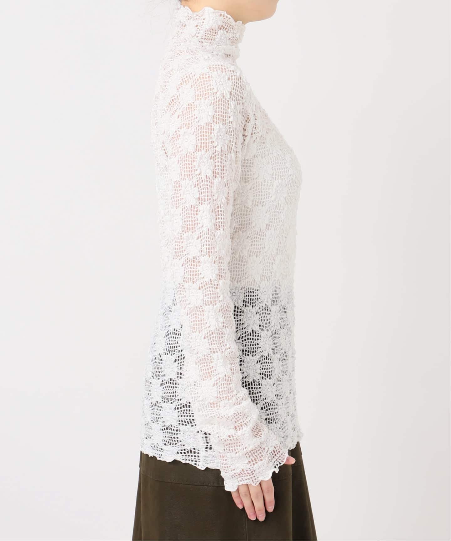 IENA LA BOUCLE メッシュフラワーカットソー（Tシャツ／カットソー