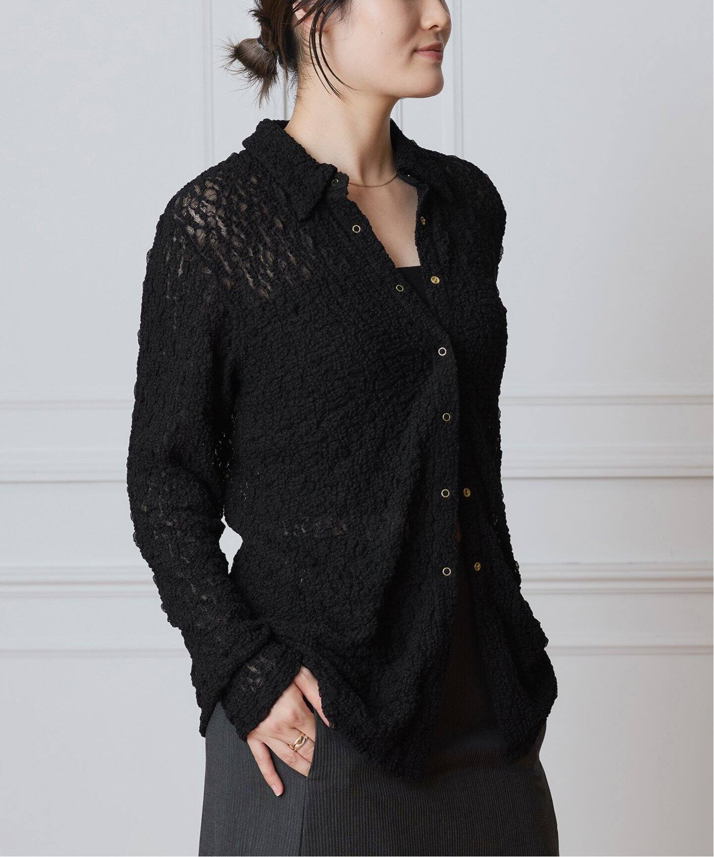 IENA LA BOUCLE ストレッチレースシャツ（シャツ／ブラウス）｜IENA