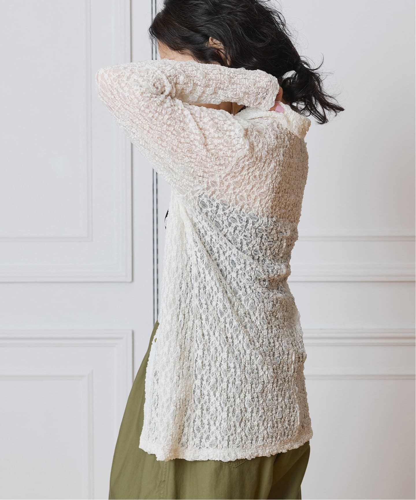 IENA LA BOUCLE ストレッチレースシャツ（シャツ／ブラウス）｜IENA