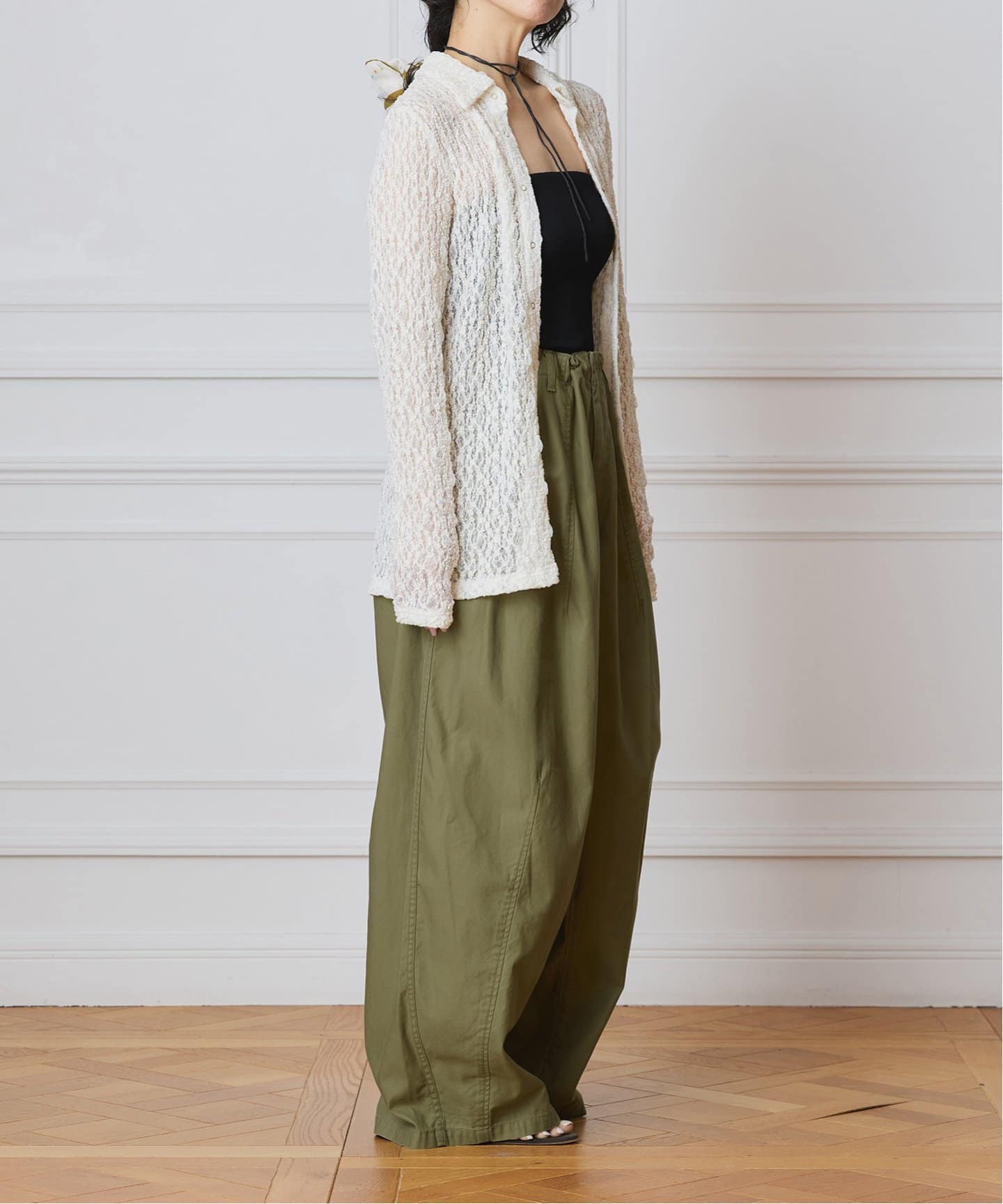 IENA LA BOUCLE ストレッチレースシャツ（シャツ／ブラウス）｜IENA
