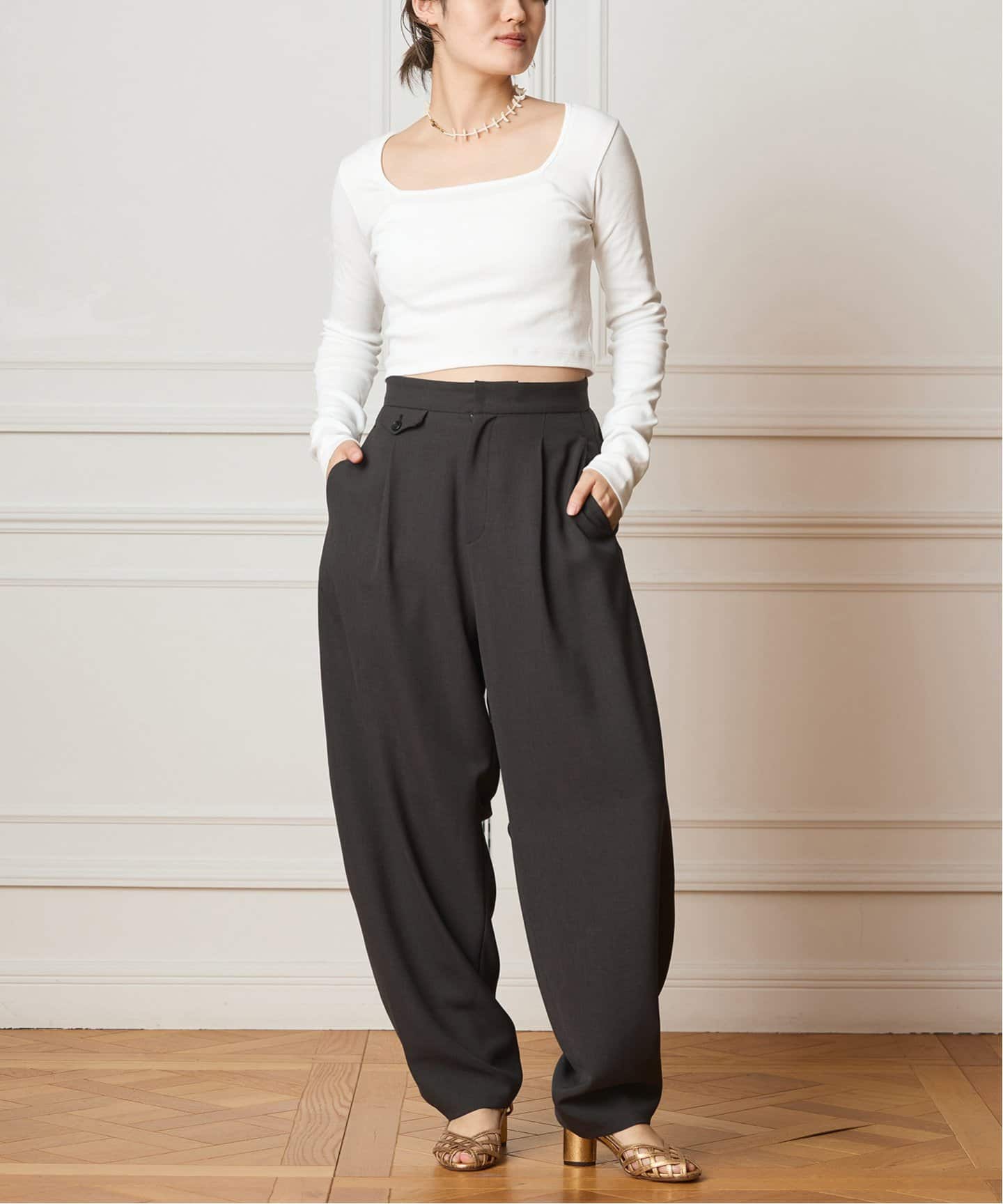 tシャツ IENA LA BOUCLE コンパクトベアスクエアネックカットソー レディース 予約》IENA LA BOUCLE コンパクトベアスクエアネックカットソー