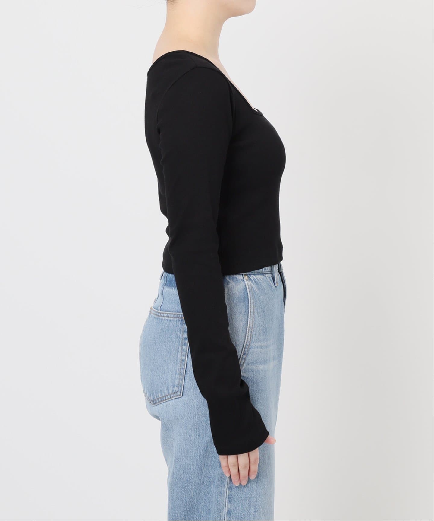 tシャツ IENA LA BOUCLE コンパクトベアスクエアネックカットソー レディース 予約》IENA LA BOUCLE コンパクトベアスクエアネックカットソー