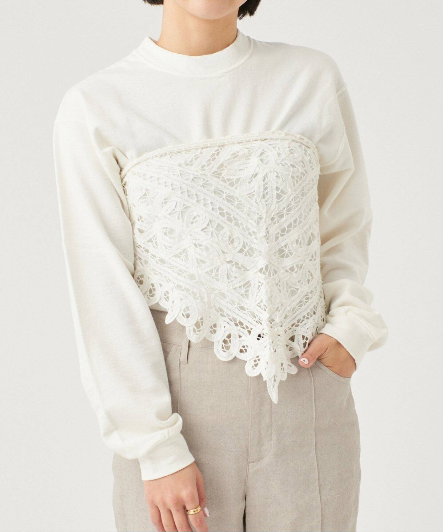 IENA ロングスリーブトップス IENA LA BOUCLE ミニ裏毛ロングスリーブTシャツ（Tシャツ