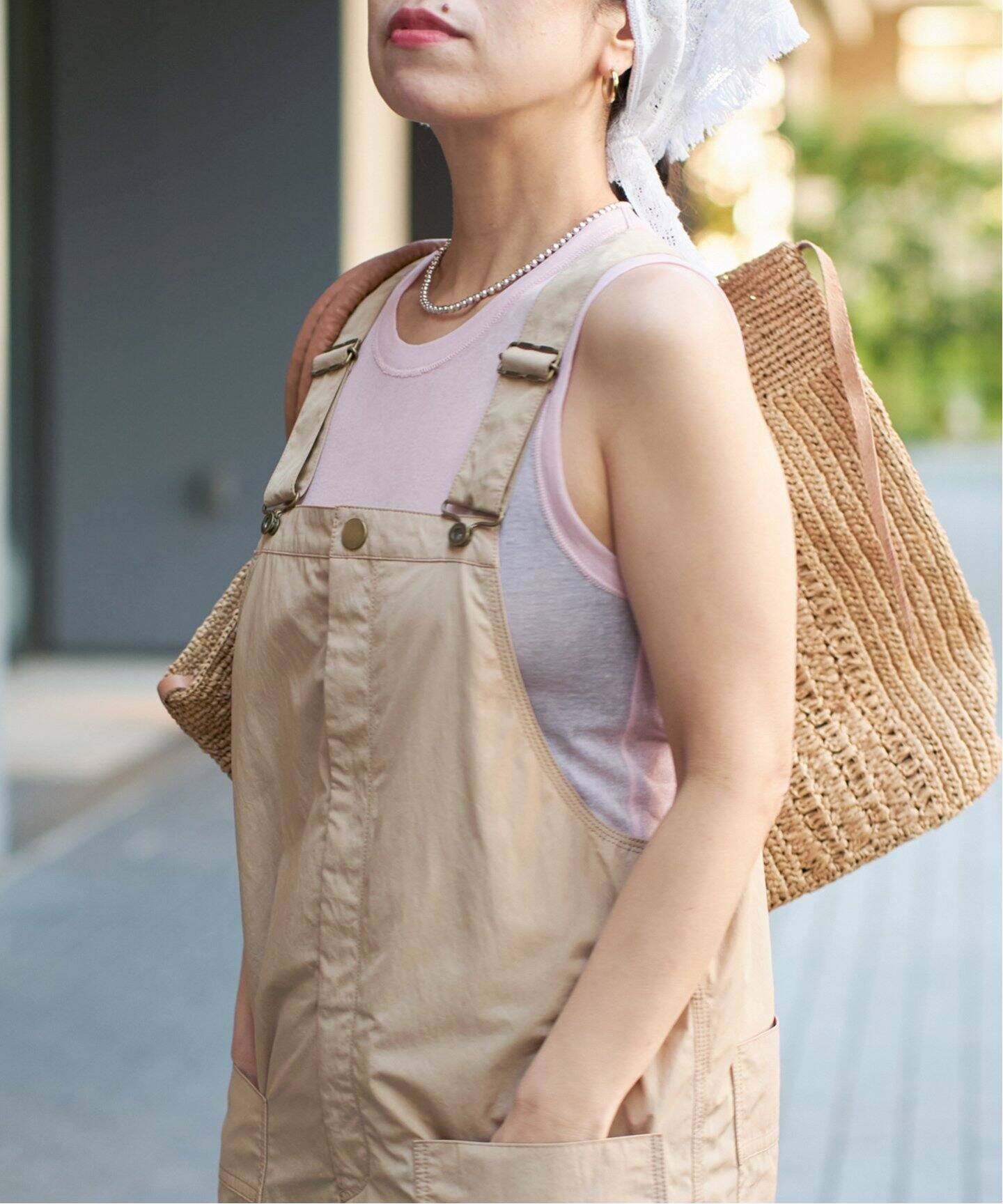 追加》IENA LA BOUCLE 水撚りガスフライスノースリーブ（Tシャツ