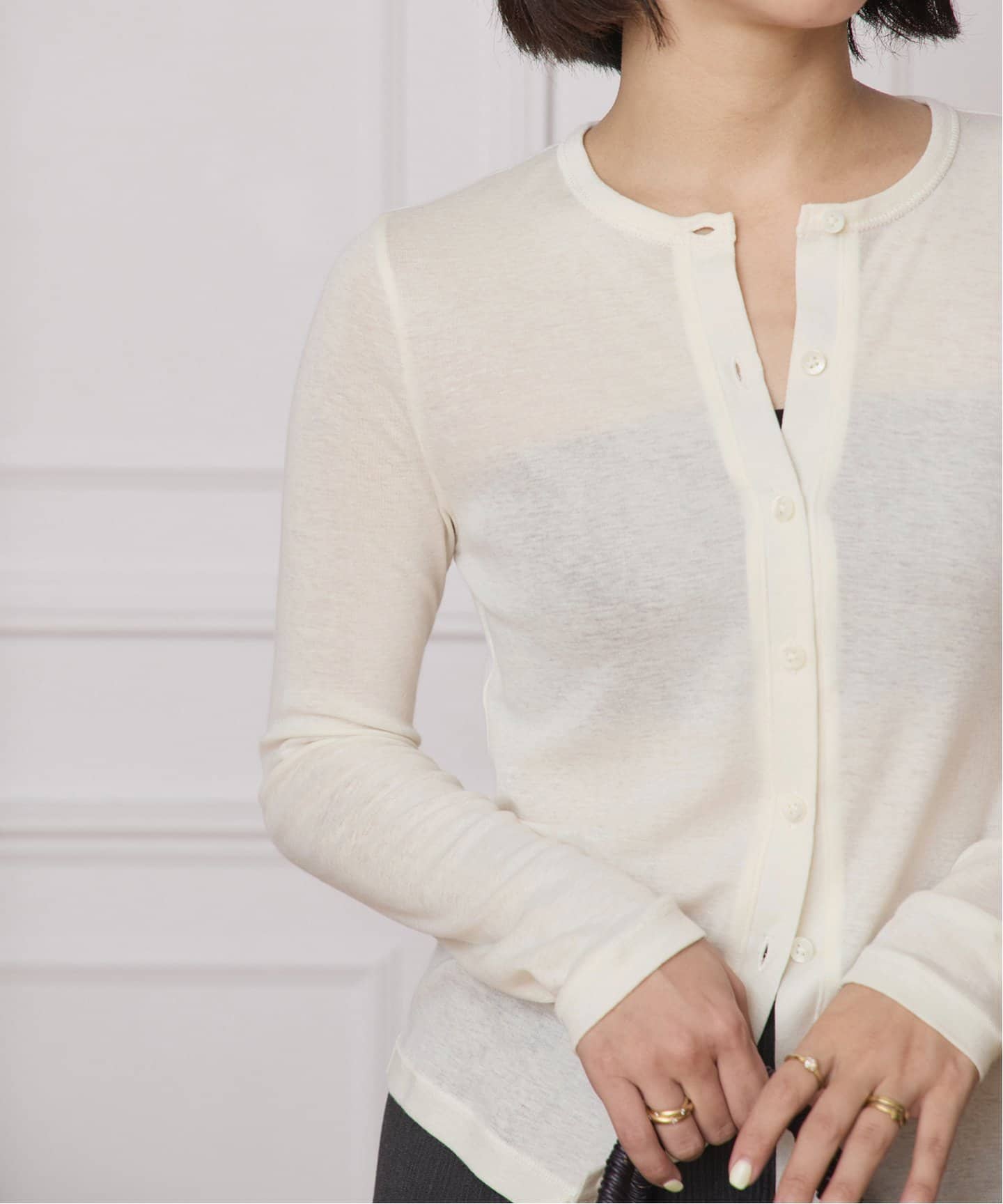 IENA LA BOUCLE シアーフライスカーディガン（カーディガン