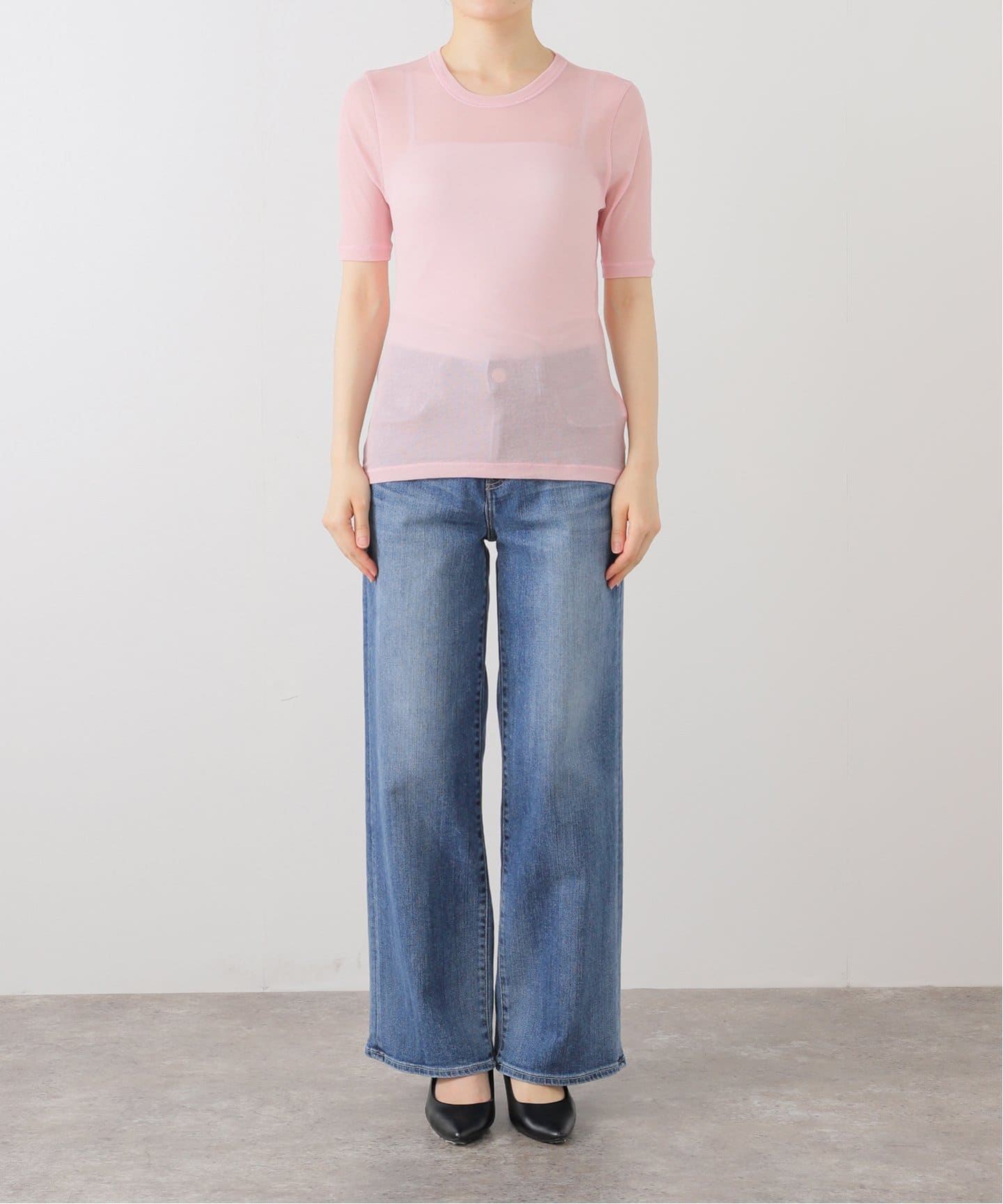tシャツ 「追加2」IENA LA BOUCLE 水撚りガスフライス半袖プルオーバー レディース 追加2》IENA LA BOUCLE 水撚りガスフライス半袖プルオーバー（T