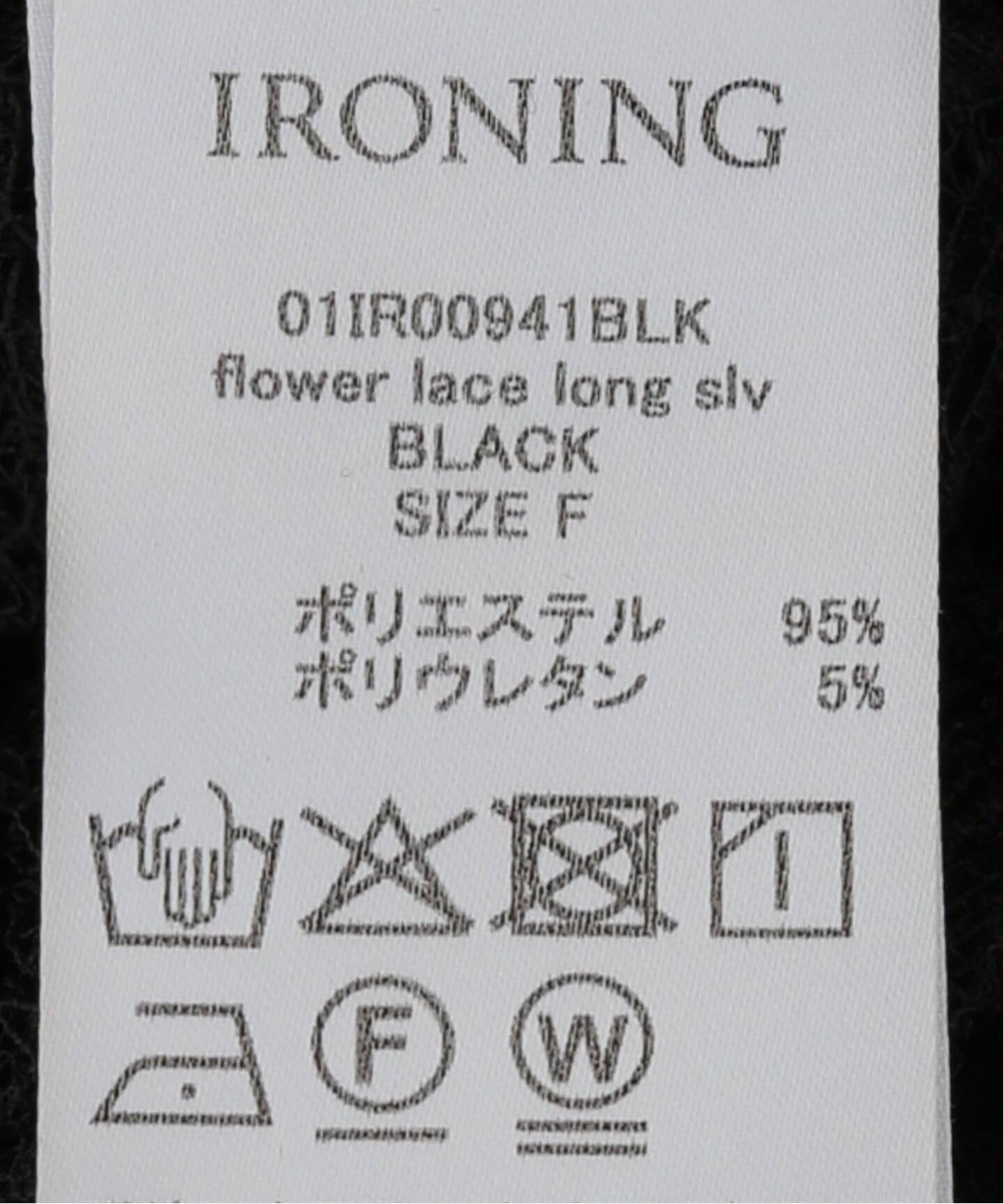 IRONING/アイロニング flower lace ロングスリーブプルオーバー