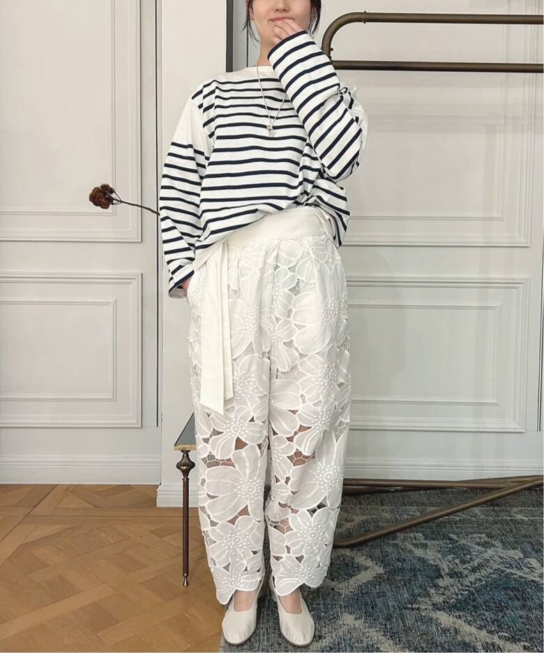 LE MINOR/ルミノア 別注パネルボーダーカットソー（Tシャツ  