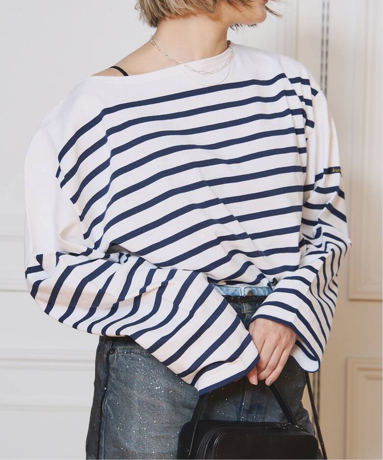 LE MINOR/ルミノア 別注パネルボーダーカットソー（Tシャツ 