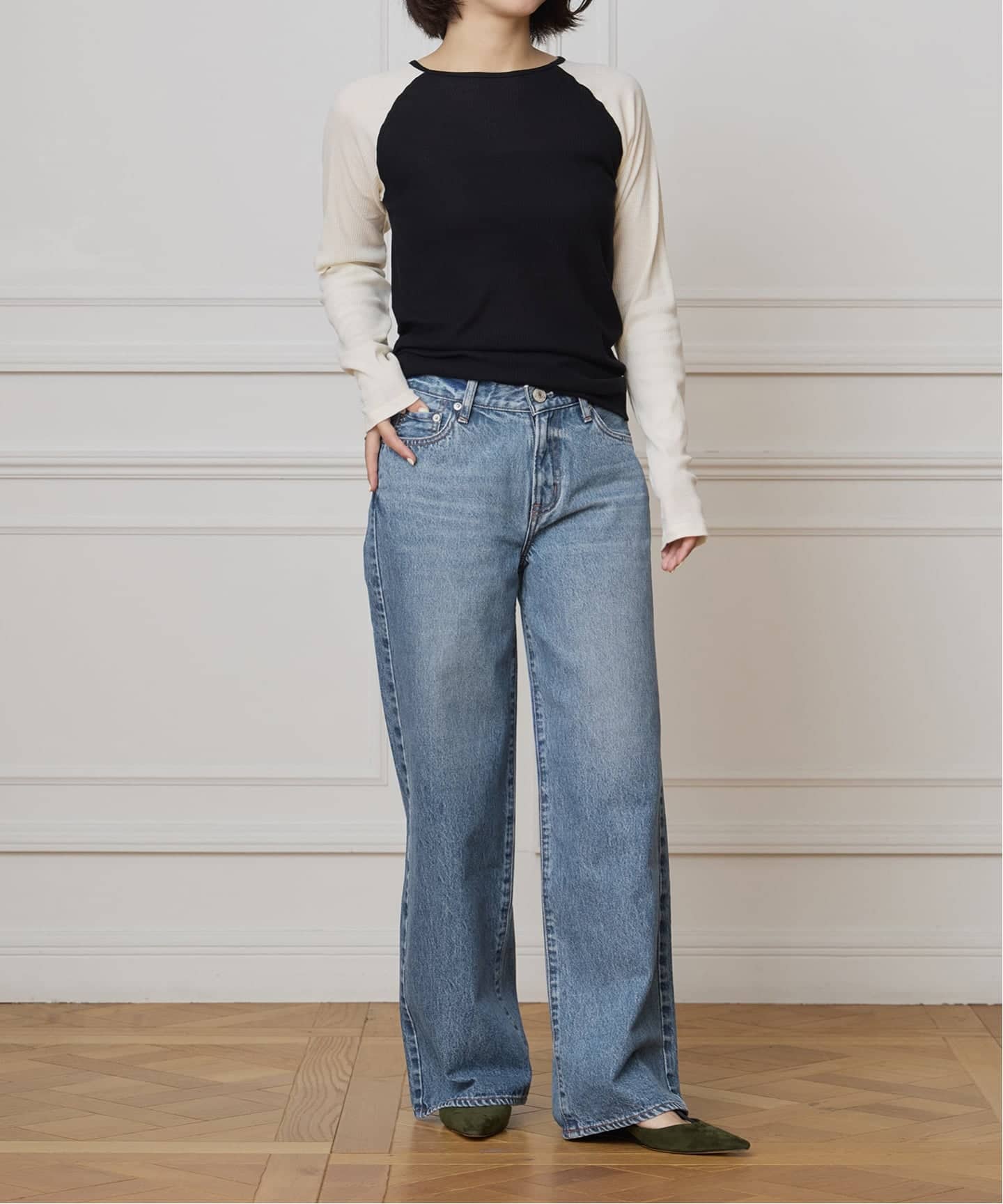 ベースレンジ GENE LONG SLEEVE Tシャツ Gene Long Sleeve Tee in Assortment | Organic cotton gauze
