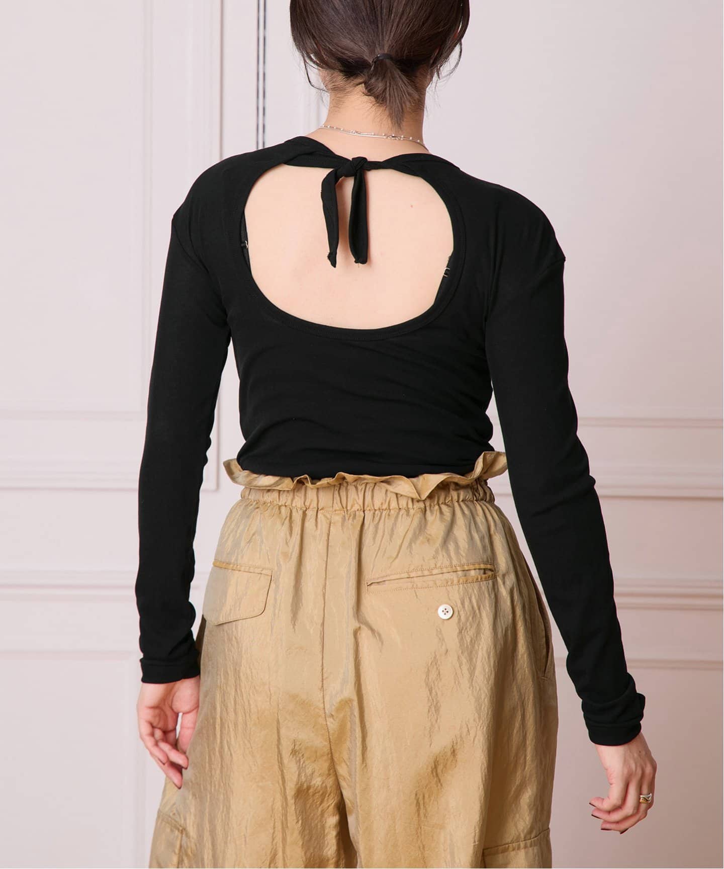 ファッション姫 通販 babaco/ババコ ロングスリーブプル tied back cotton Twisted トップス