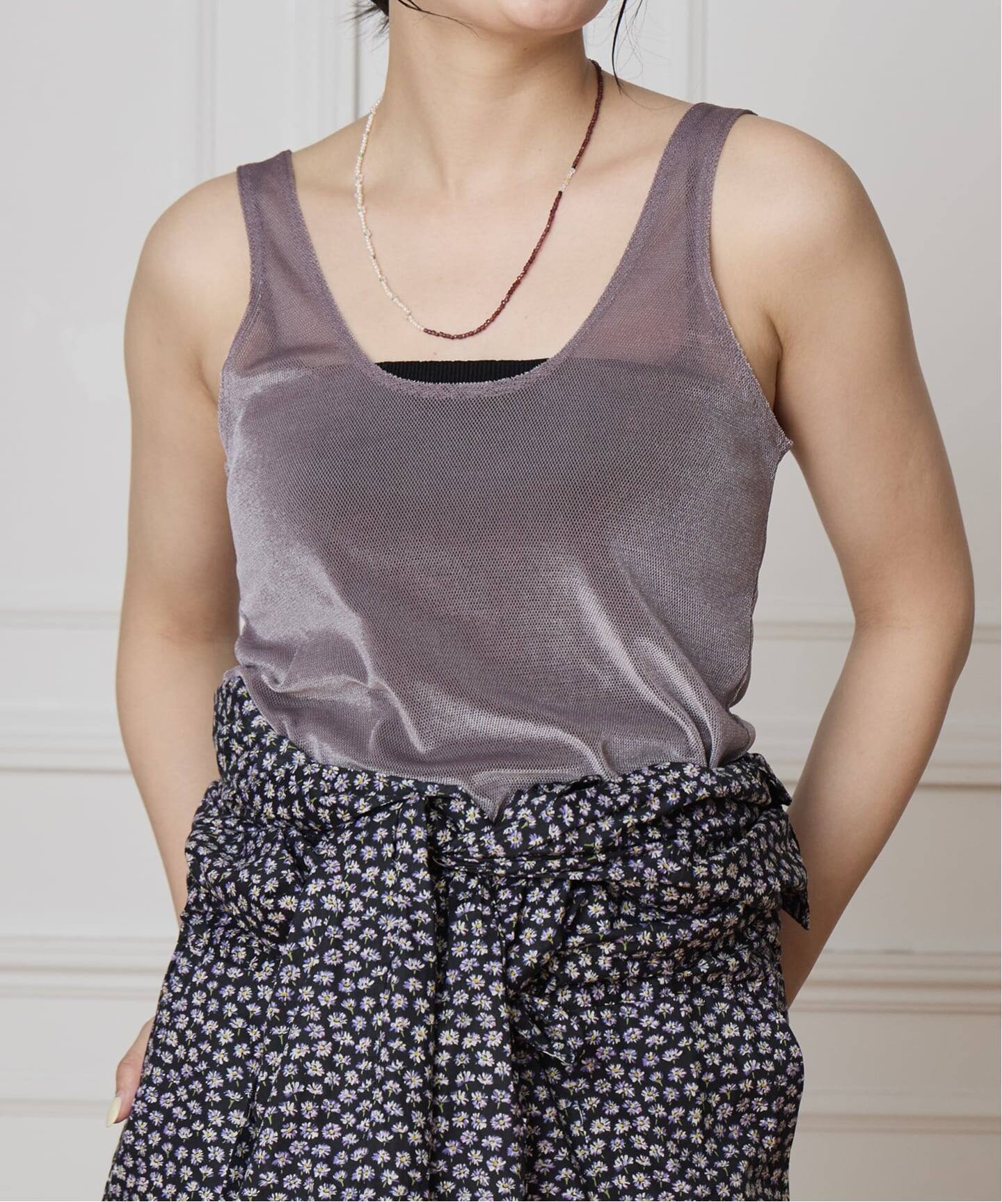 SIMONE WILD/シモーネ ワイルド ベルベットタンクトップ グレーS SIMONE WILD/シモーネ ワイルド VELVET SINGLET タンクトップ