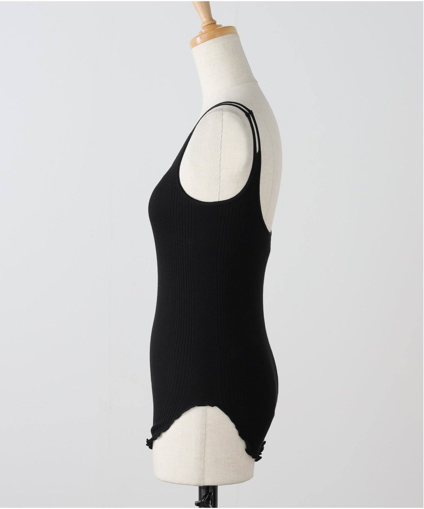 HAKUJI/ハクジ Random rib bra タンクトップ H232505（カップ付き 