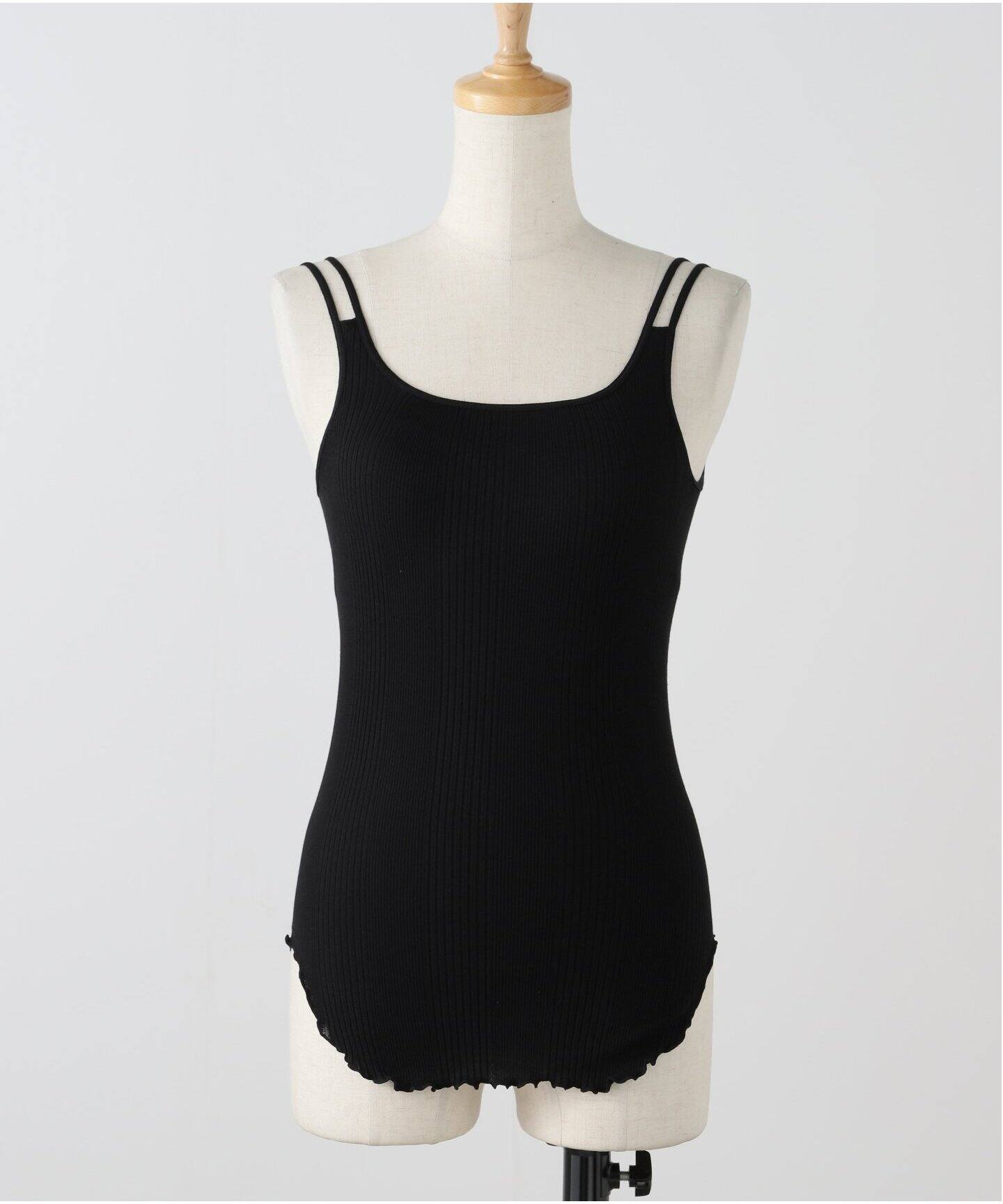 HAKUJI/ハクジ Random rib bra タンクトップ H232505（カップ付き 