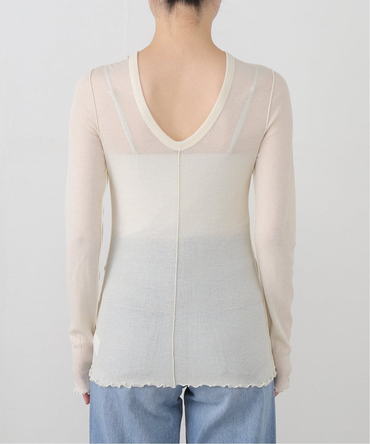 HAKUJI/ハクジ Sheer rib ロングスリーブプルオーバー H232550