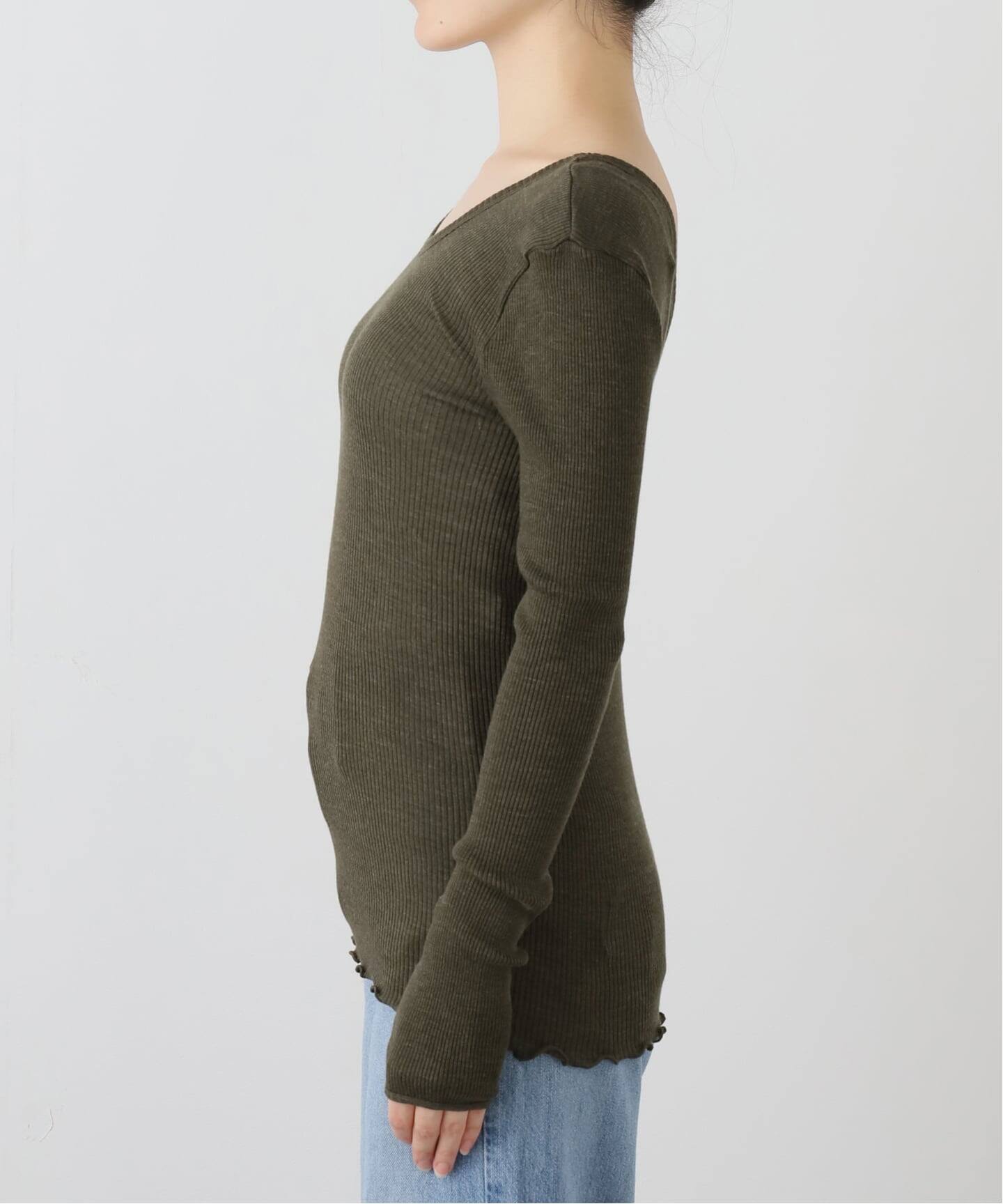 hakuji ハクジ wool rib knit tops HAKUJI/ハクジ Wool rib L/S プルオーバー H232547（Tシャツ