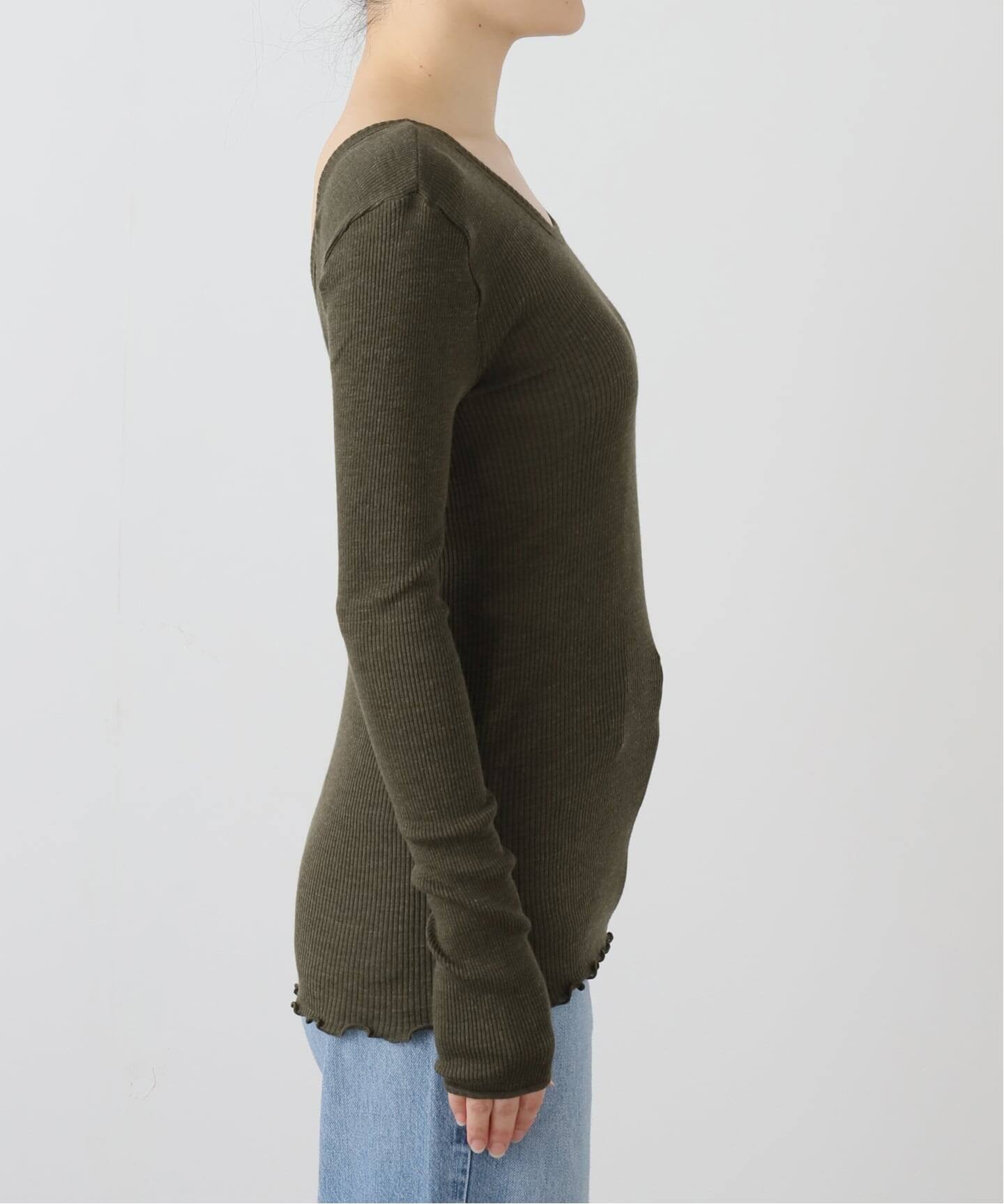 HAKUJI/ハクジ Wool rib L/S プルオーバー H232547（Tシャツ