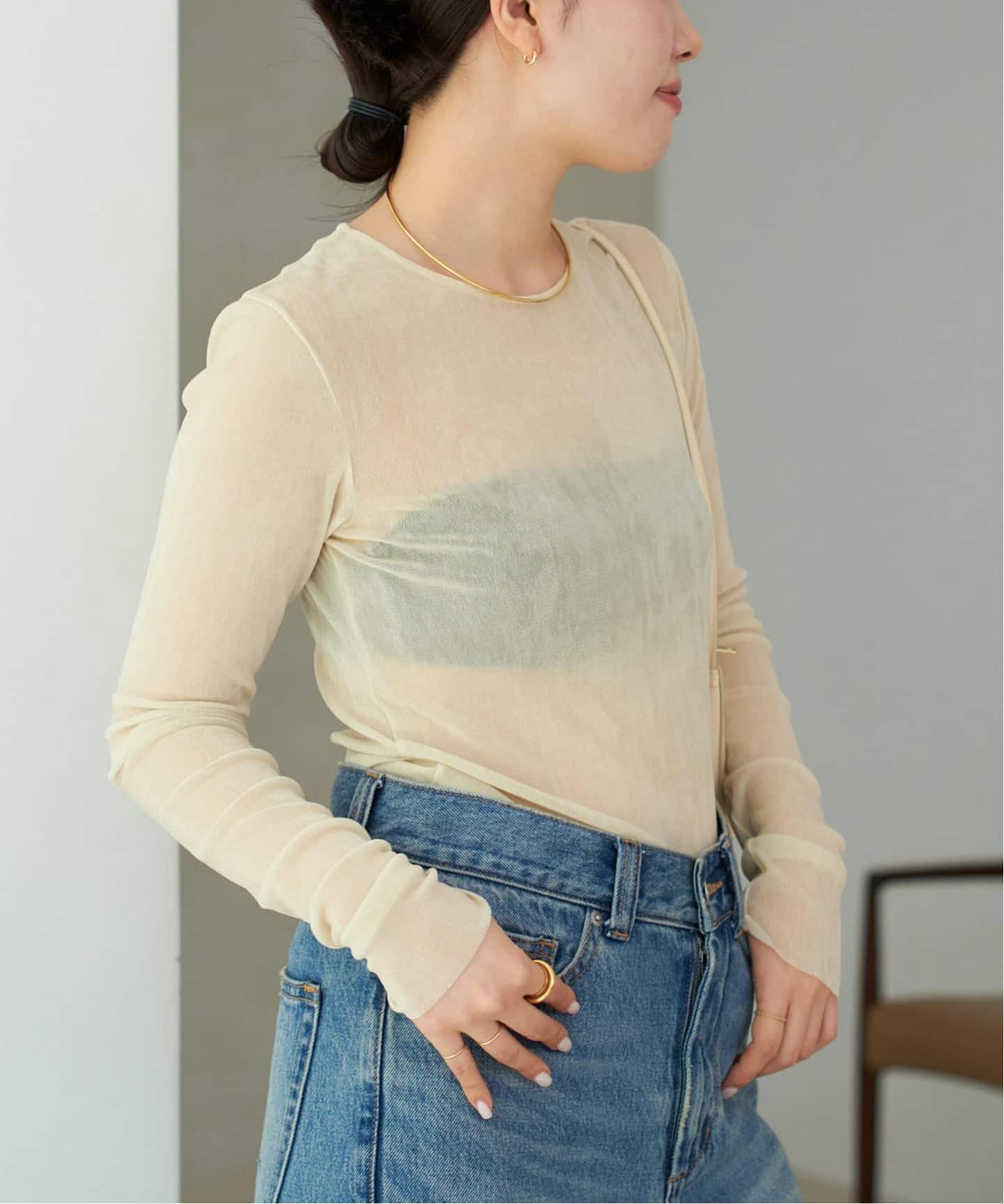 追加》Flocky Mesh ロンT（Tシャツ／カットソー）｜Plage