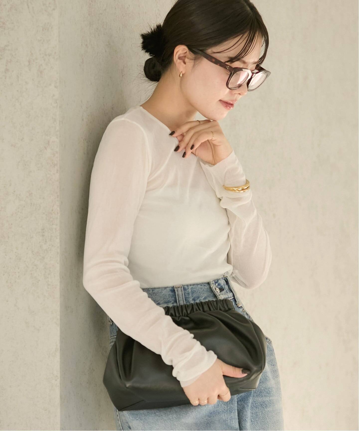 Plage Flocky Mesh ロンT ホワイト　白 一部カラーWEB限定追加予約》Flocky Mesh ロンT（Tシャツ