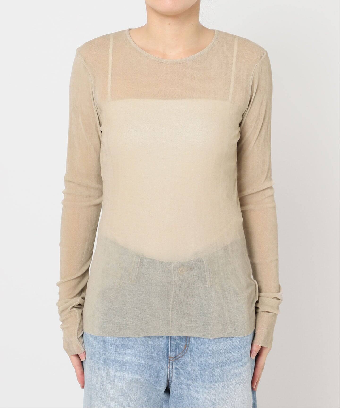 plage Flocky Mesh ロンT ベージュ 一部カラーWEB限定追加予約》Flocky Mesh ロンT（Tシャツ