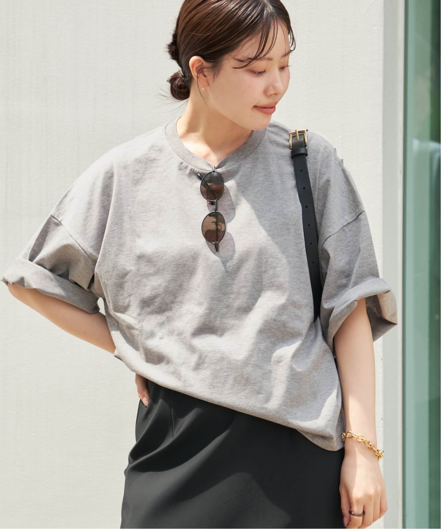 Plage (プラージュ) ★★ ② 25070922105020 7ブソデ Big Tシャツ レディース ブラウン FREE 追加》7ブソデ Big Tシャツ（Tシャツ／カットソー）｜Plage