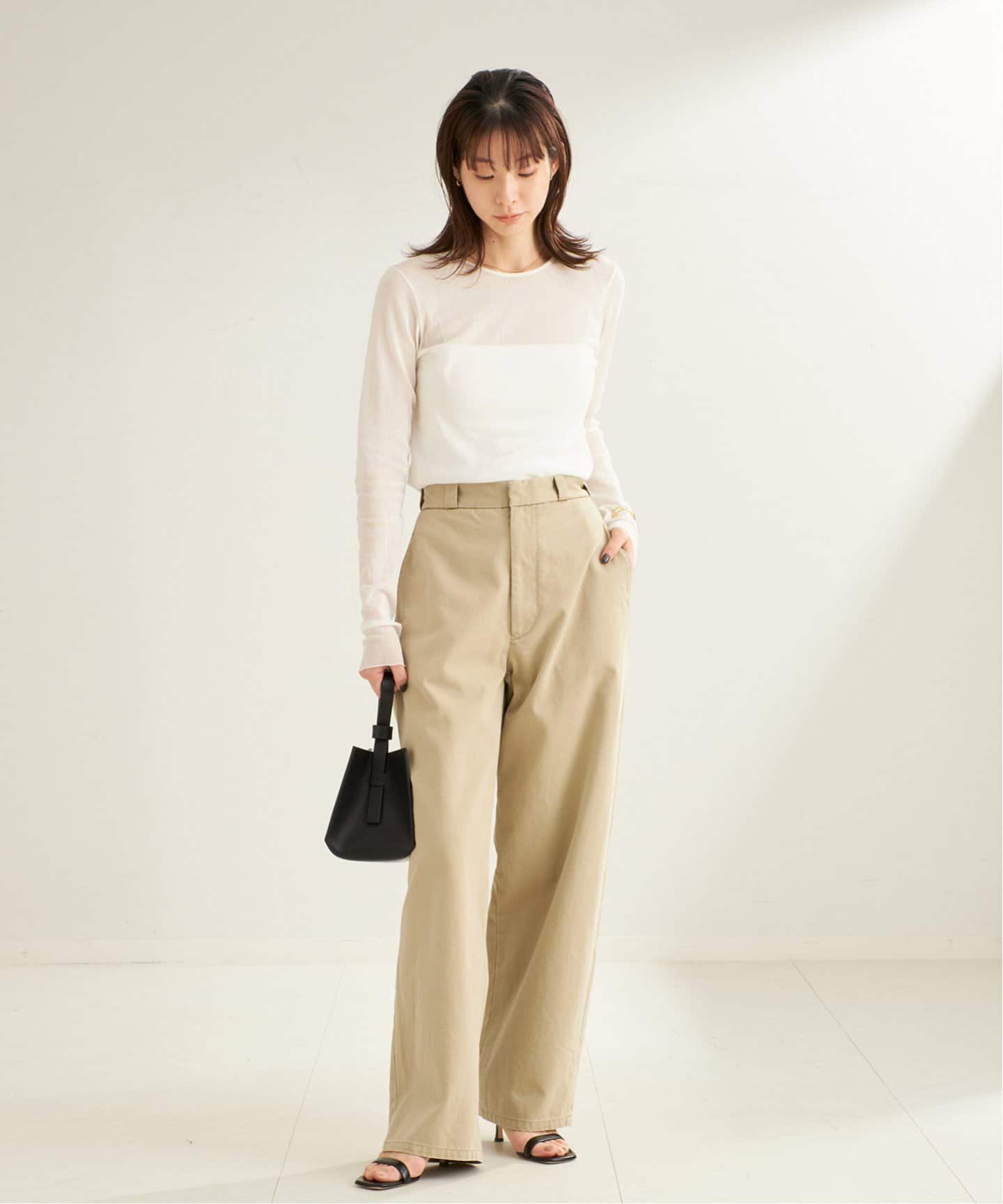 追加》Mesh Sheer ロンT（Tシャツ／カットソー）｜Plage