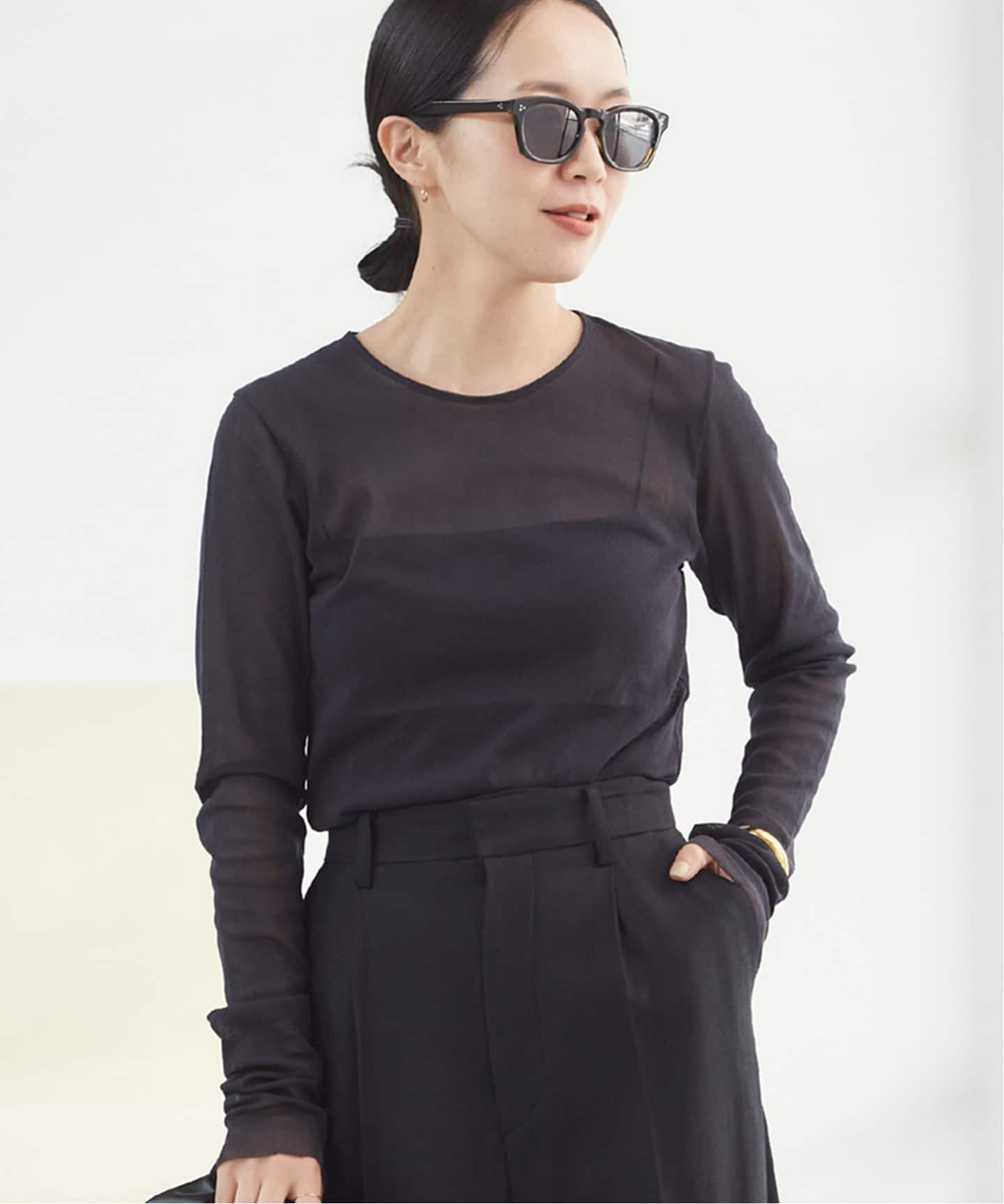 追加》Mesh Sheer ロンT 4（Tシャツ／カットソー）｜Plage（プラージュ