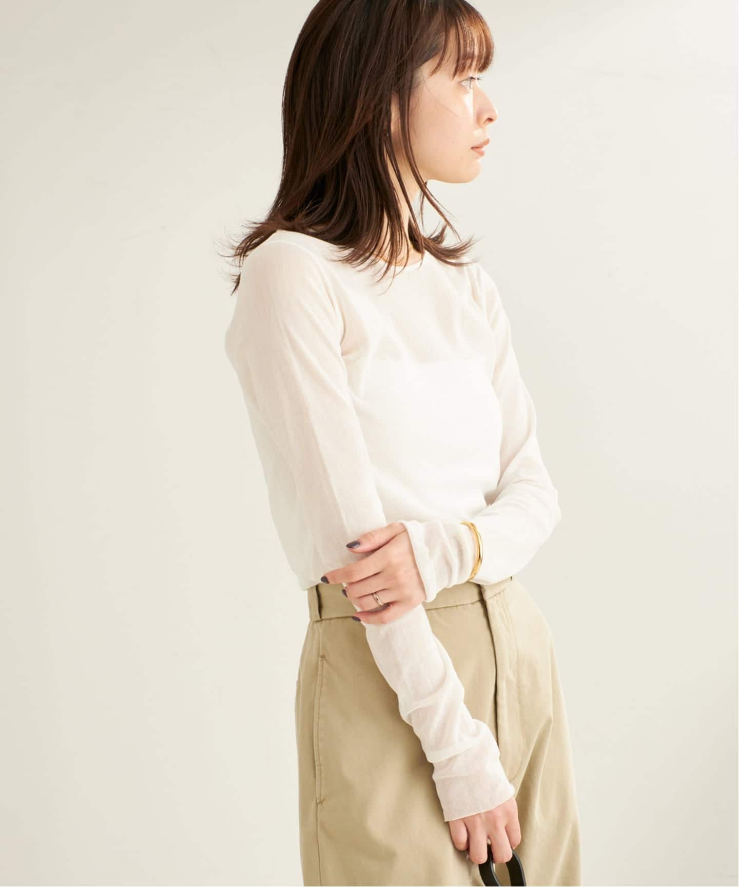 plage Mesh Sheer ロンT 追加》Mesh Sheer ロンT 4（Tシャツ／カットソー）｜Plage
