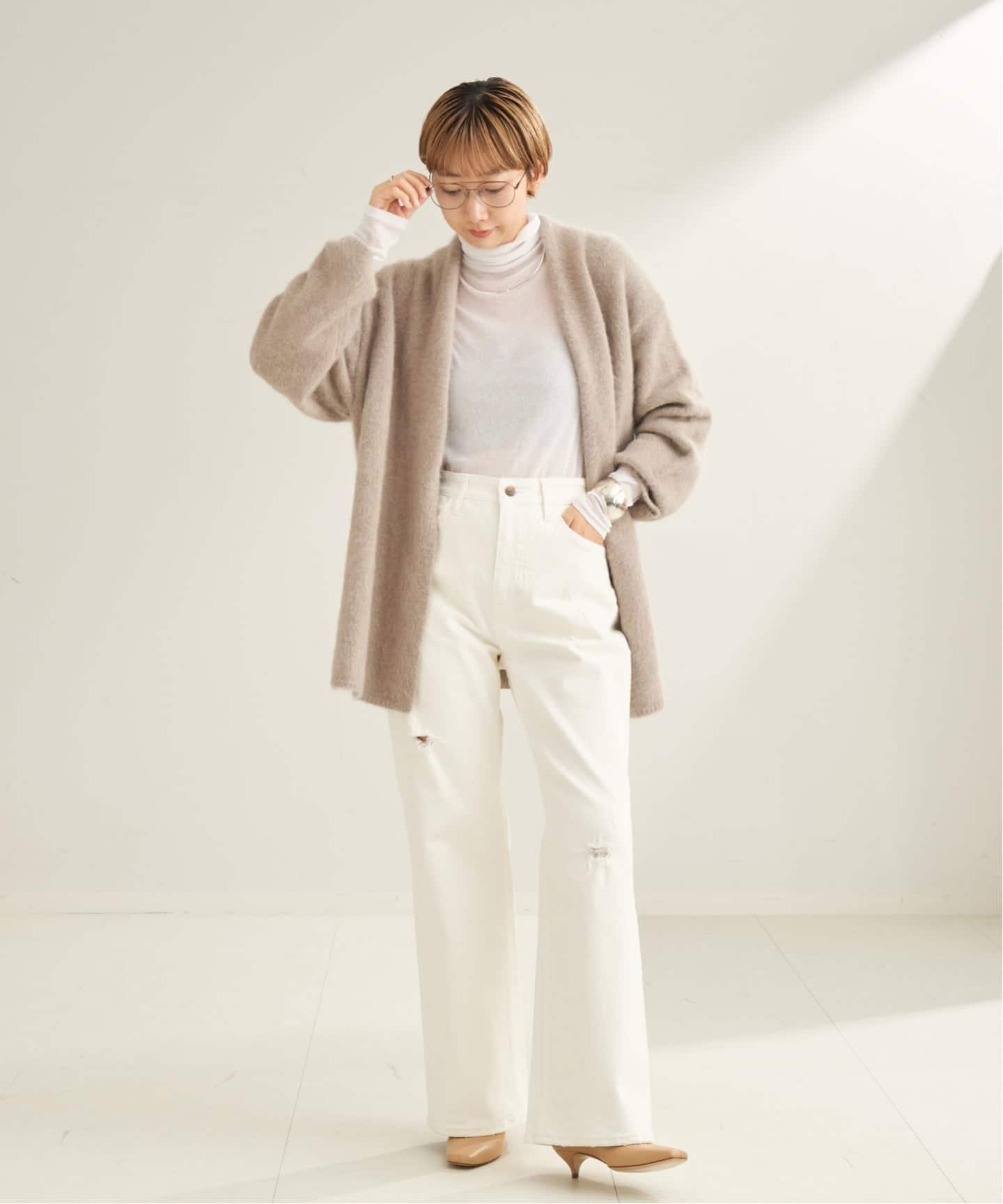 追加》Rib Sheer タートル（Tシャツ／カットソー）｜Plage