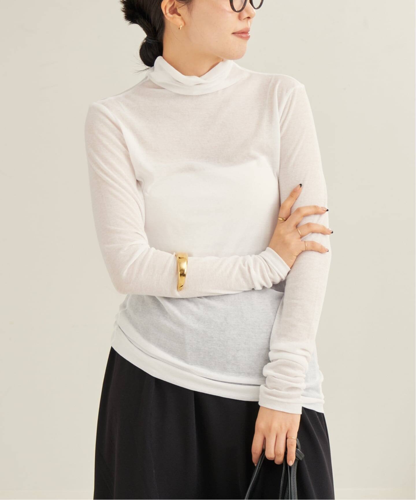 追加予約》Rib Sheer タートル（Tシャツ／カットソー）｜Plage