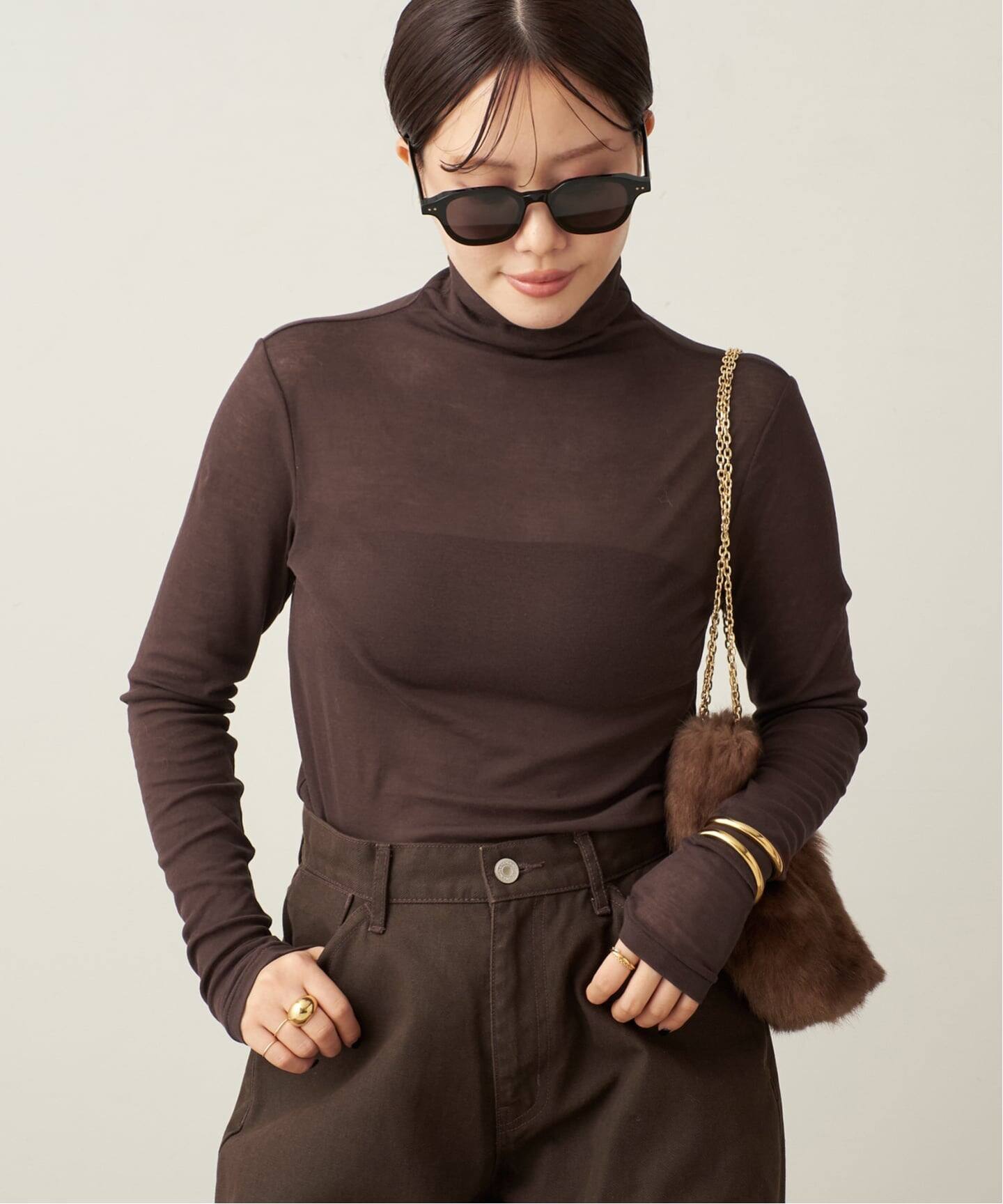 追加予約》Rib Sheer タートル（Tシャツ／カットソー）｜Plage