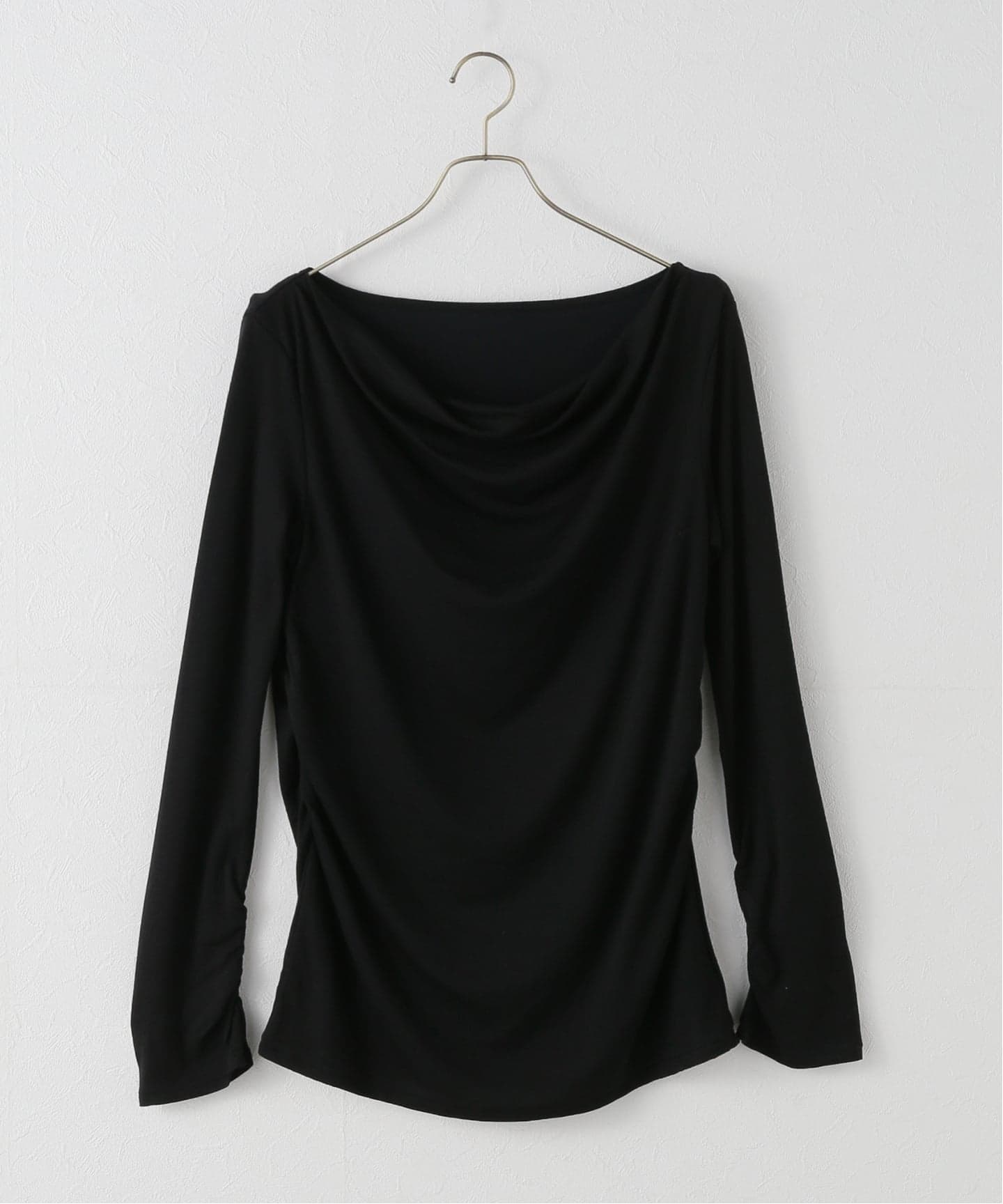 plage wool drape longTシャツ　ブラック Wool drape longTシャツ（Tシャツ／カットソー）｜Plage（プラージュ