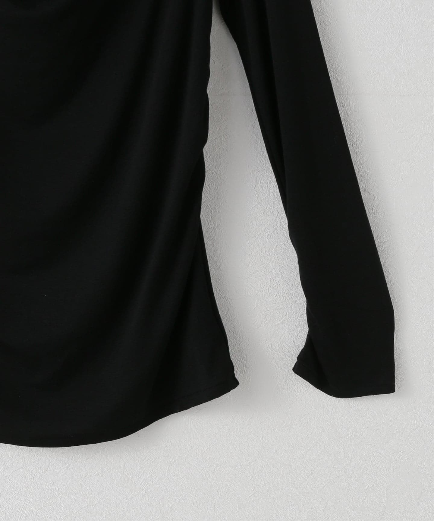 plage wool drape longTシャツ　ブラック Wool drape longTシャツ（Tシャツ／カットソー）｜Plage（プラージュ