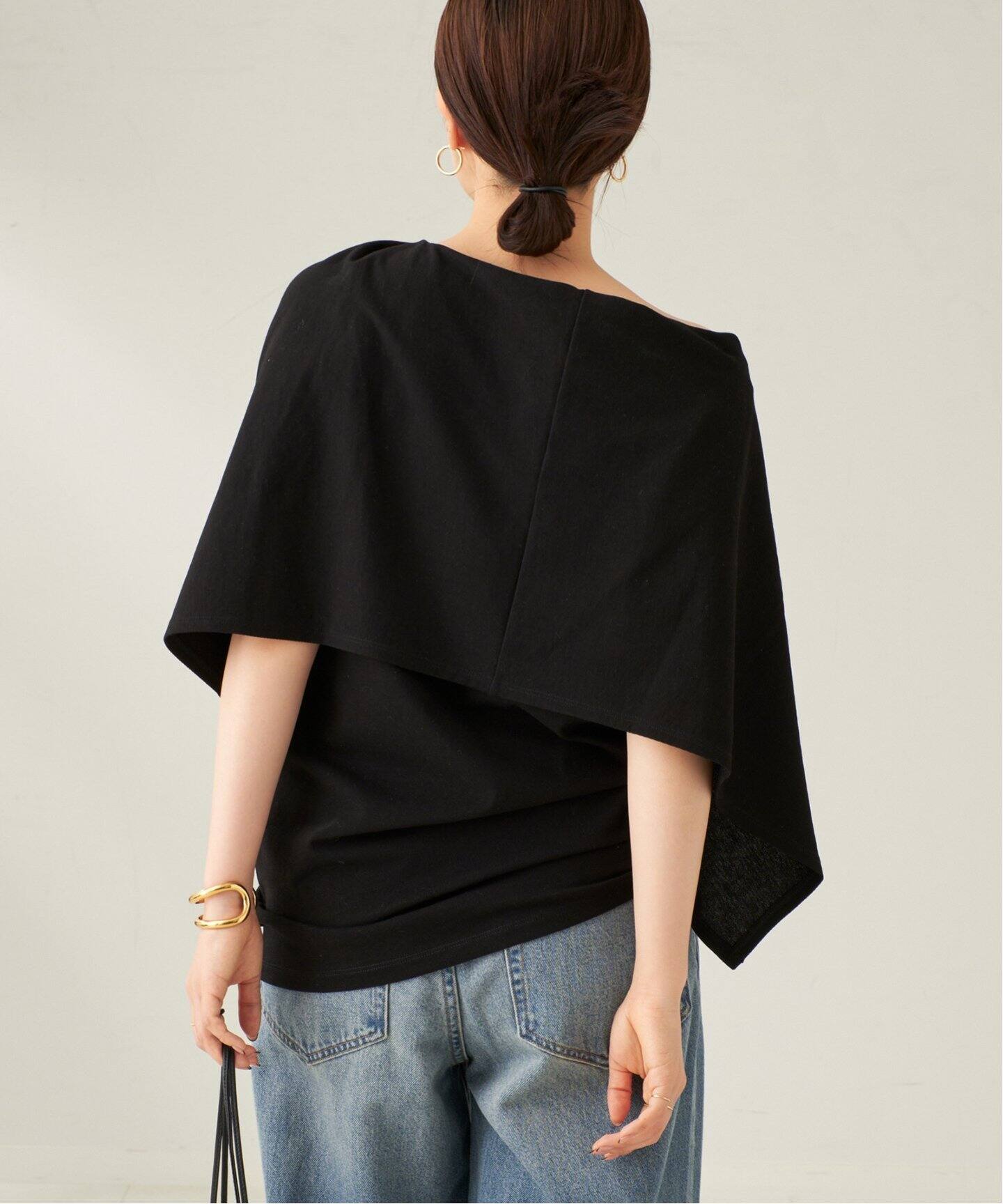 プラージュ plage shawl Tシャツ 定価1.5万円 ブラック マント