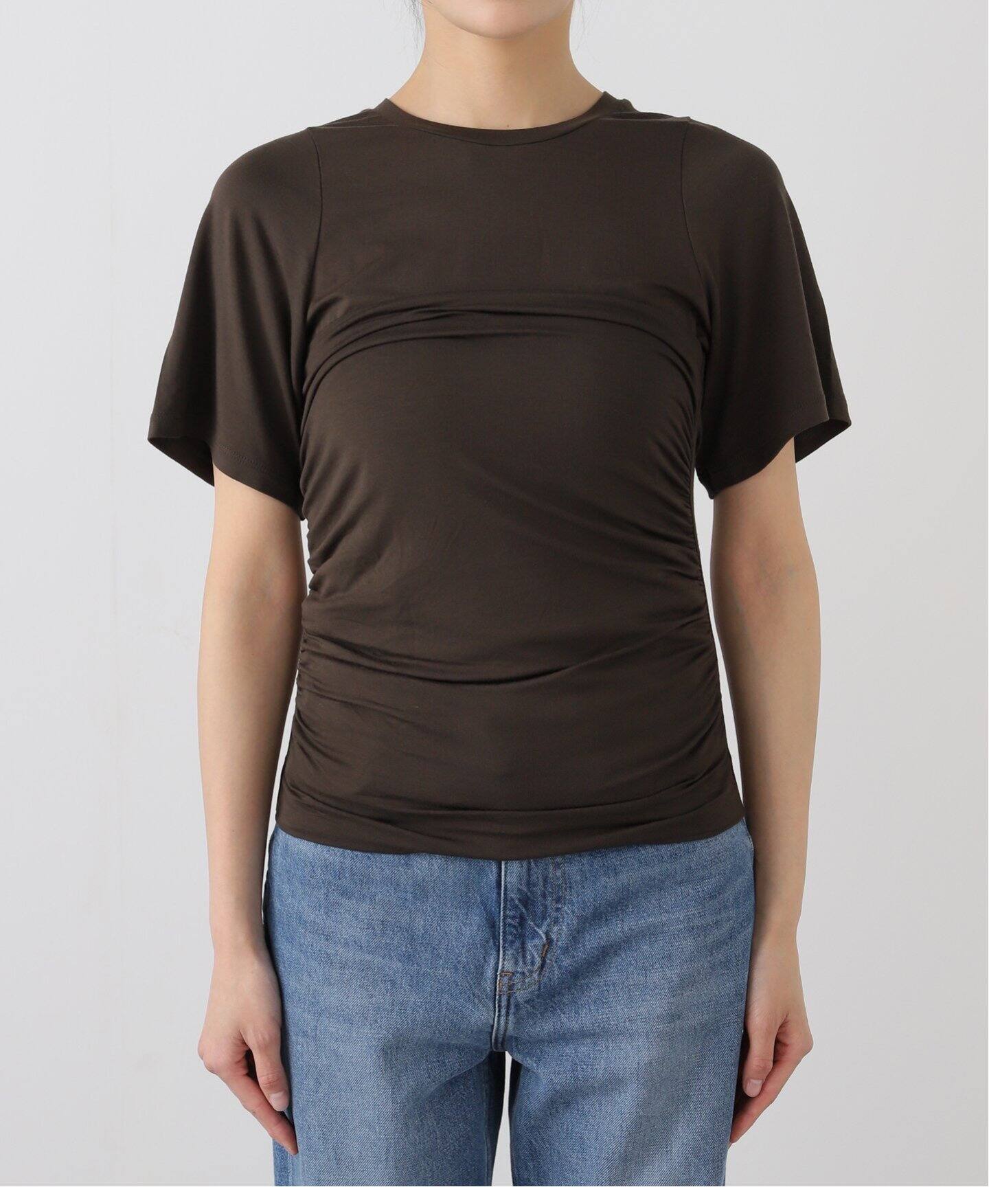 プラージュ ギャザー ビスチェTEE Tシャツ カットソー F 茶 ブラウン ギャザー ビスチェTEE（Tシャツ／カットソー）｜Plage（プラージュ）の
