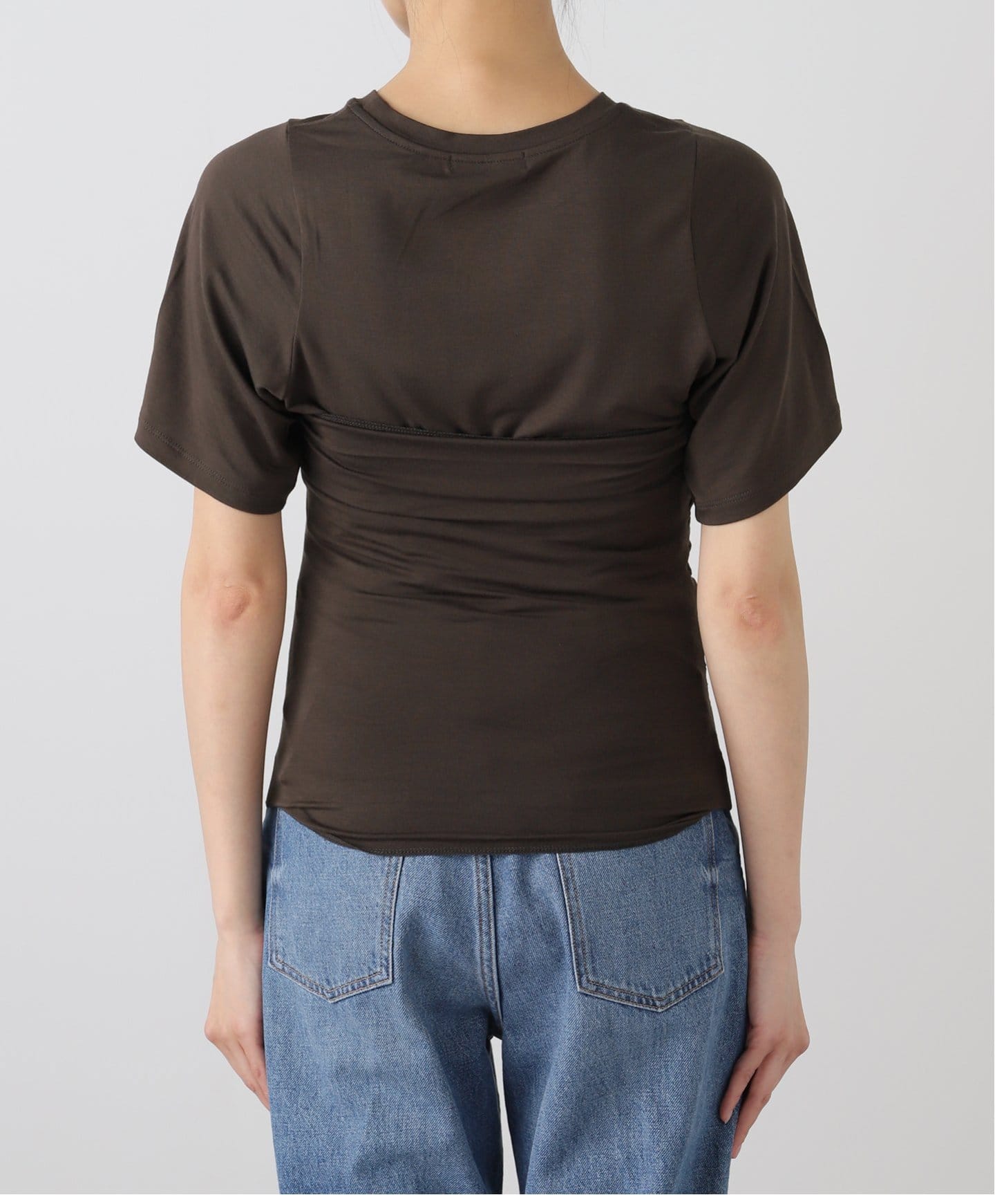 パナップ様 plage ギャザービスチェt ブラウン ギャザー ビスチェTEE（Tシャツ／カットソー）｜Plage