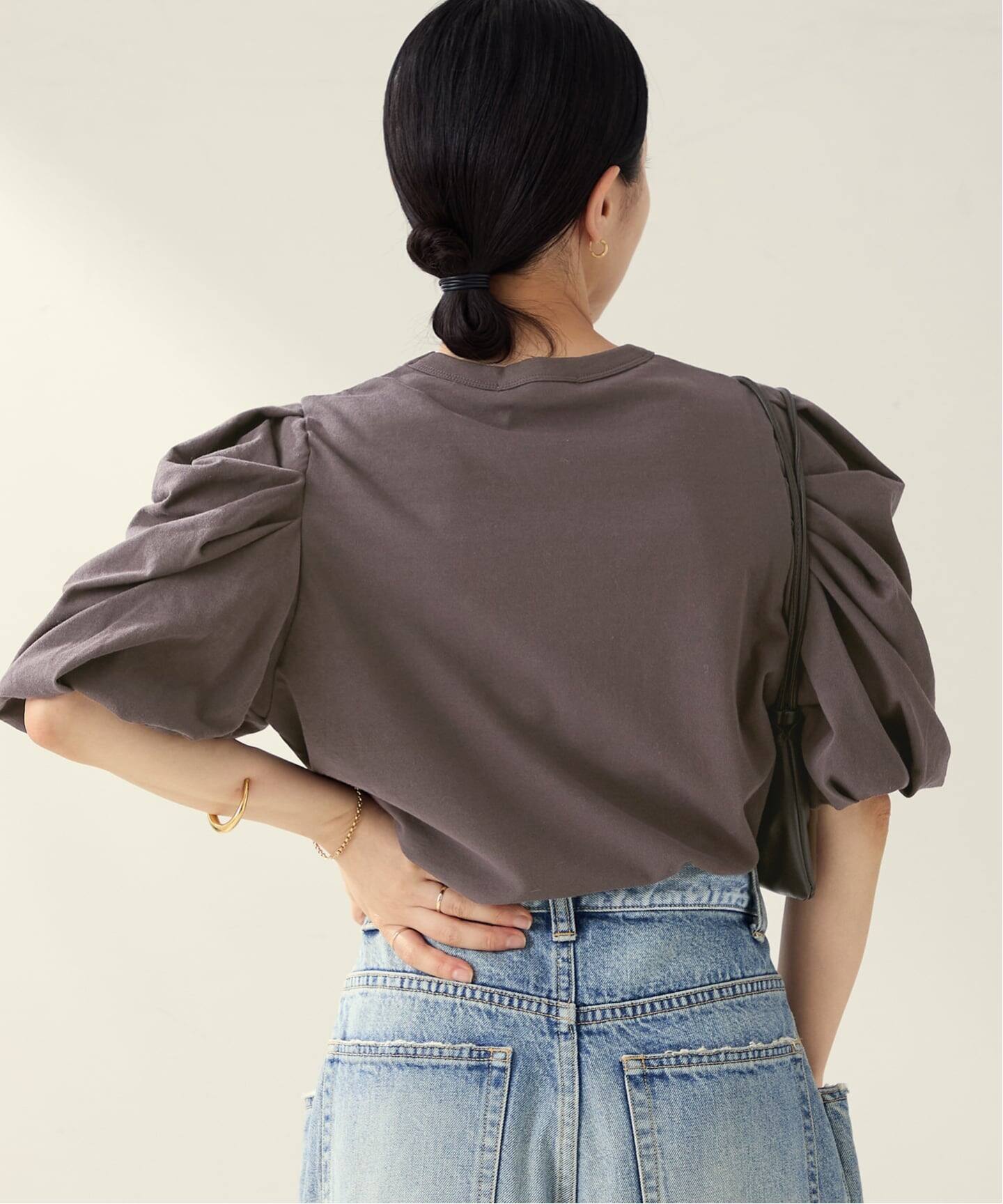 Plage (プラージュ) ★★ ③ 25070922600030 R’IAM パフBL Tシャツ レディース ブラウン FREE R'IAM パフBL Tシャツ（Tシャツ／カットソー）｜Plage（プラージュ）の