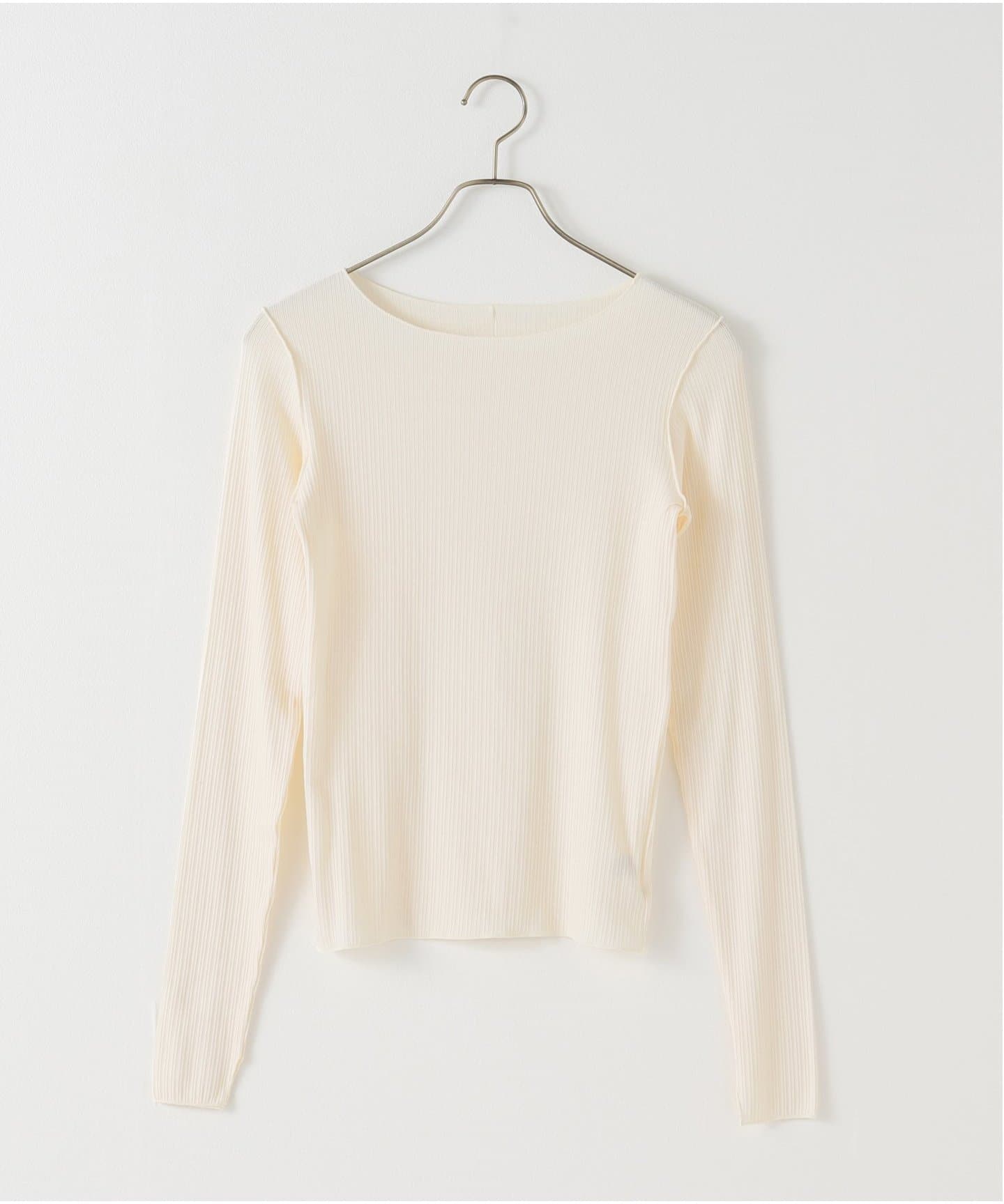 silk mix jersey ボートネック トップス（Tシャツ／カットソー