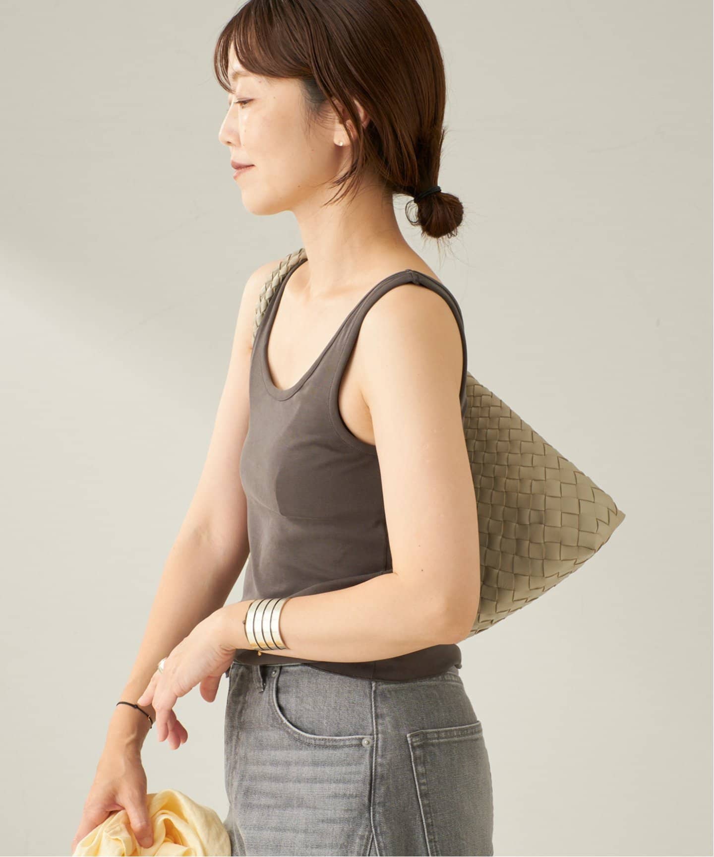 新品　Plage sandwash loose tank キャメル　フリー sandwash loose タンク（タンクトップ）｜Plage（プラージュ）の