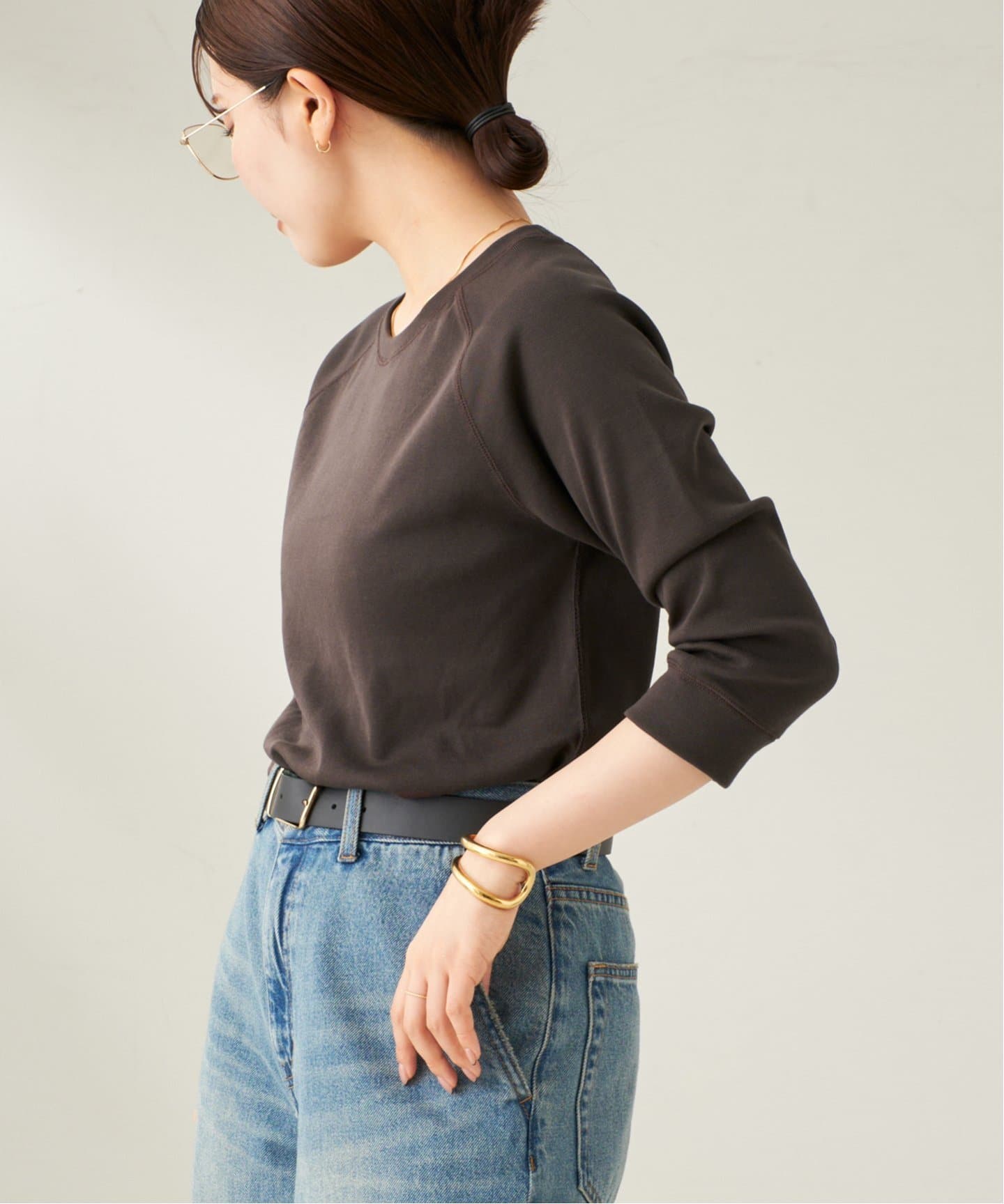 未使用タグ付き2023Plage premium フライス long Tシャツ premium フライス7bu Tシャツ（Tシャツ／カットソー）｜Plage
