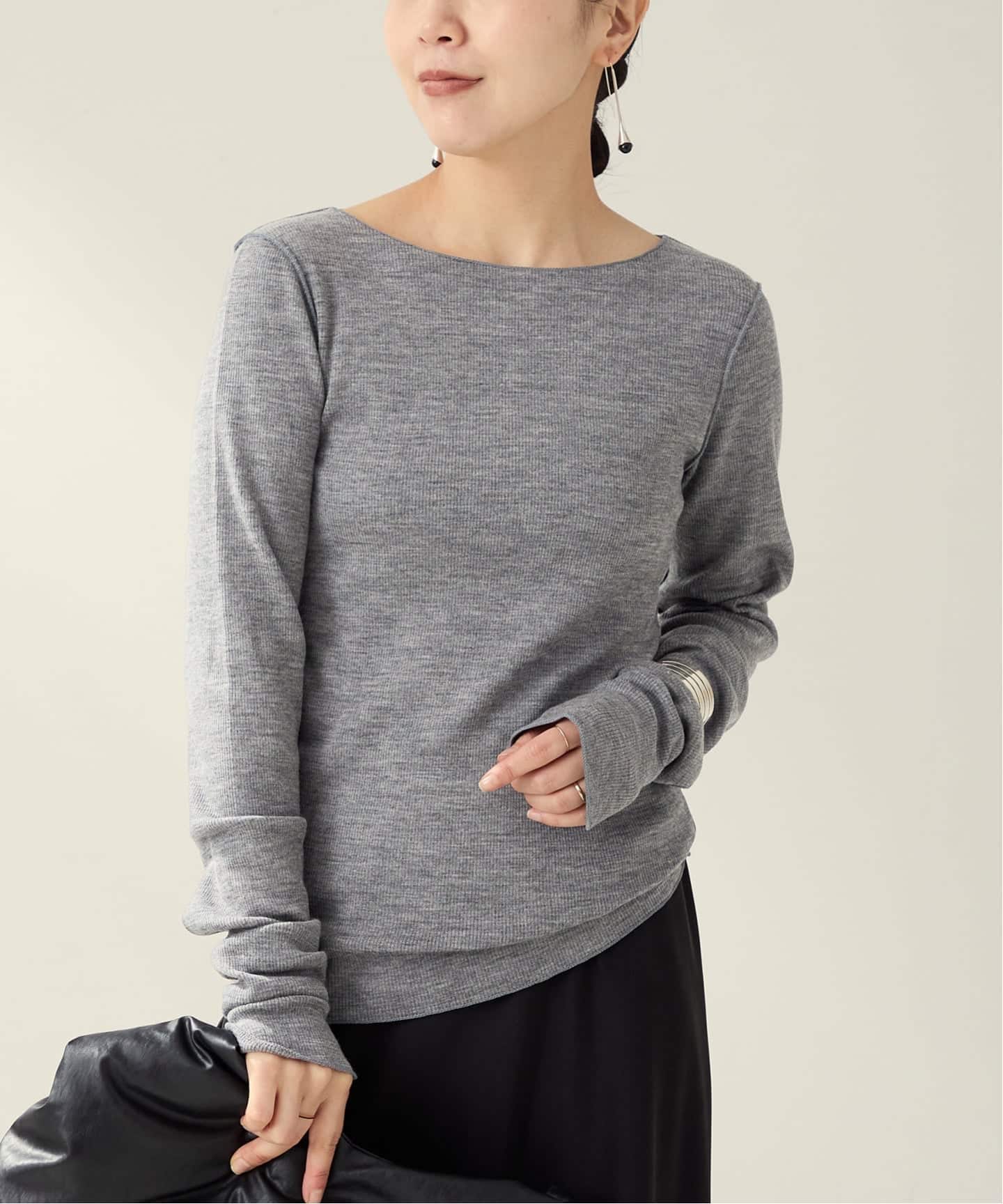 美品⭐️Plage◆super100s Jersey 追加》super100s Jersey boat/N プルオーバー（Tシャツ／カットソー