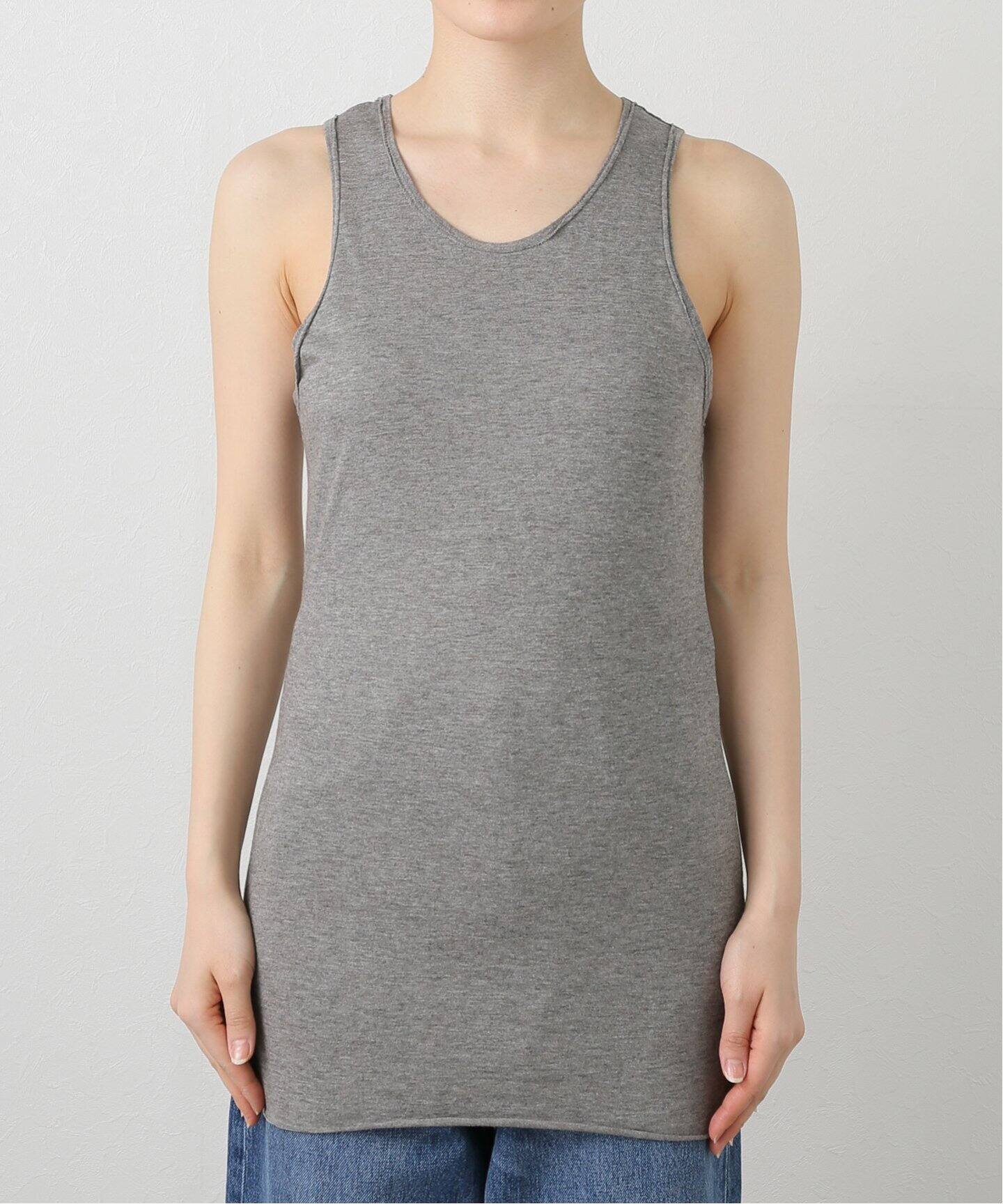 新品タグ付Plage Cotton Linen Sheer タンクトップ　グレー セール】《追加》Cotton Linen Sheer タンクトップ(505703730