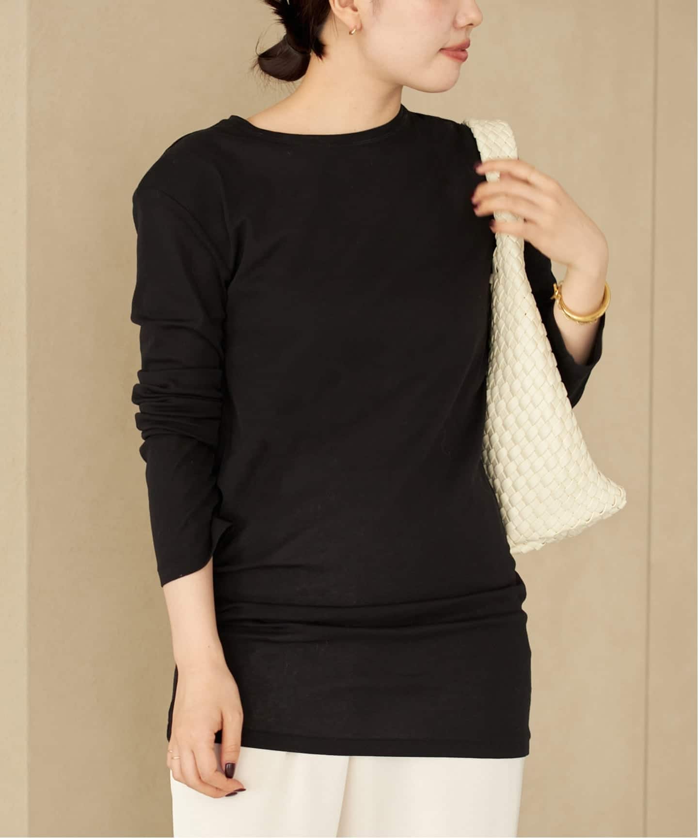 plage SQUARE SHOULDER Tシャツ カラー ブラック 追加予約》SQUARE SHOULDER Tシャツ（Tシャツ／カットソー