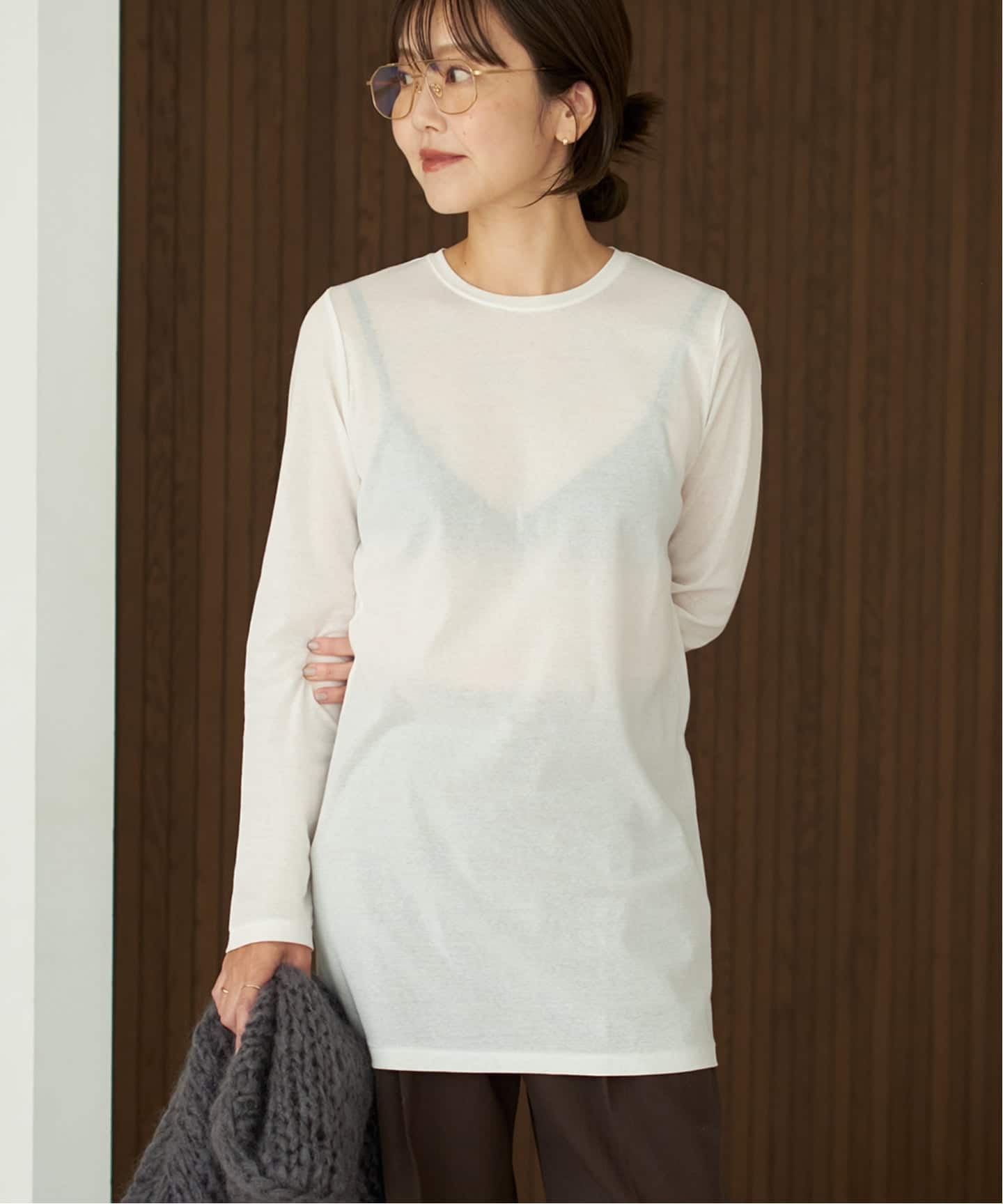 LIGHT SHEER LONG Tシャツ　Plage プラージュ　ロンT LIGHT SHEER LONG Tシャツ（Tシャツ/カットソー）｜Plage