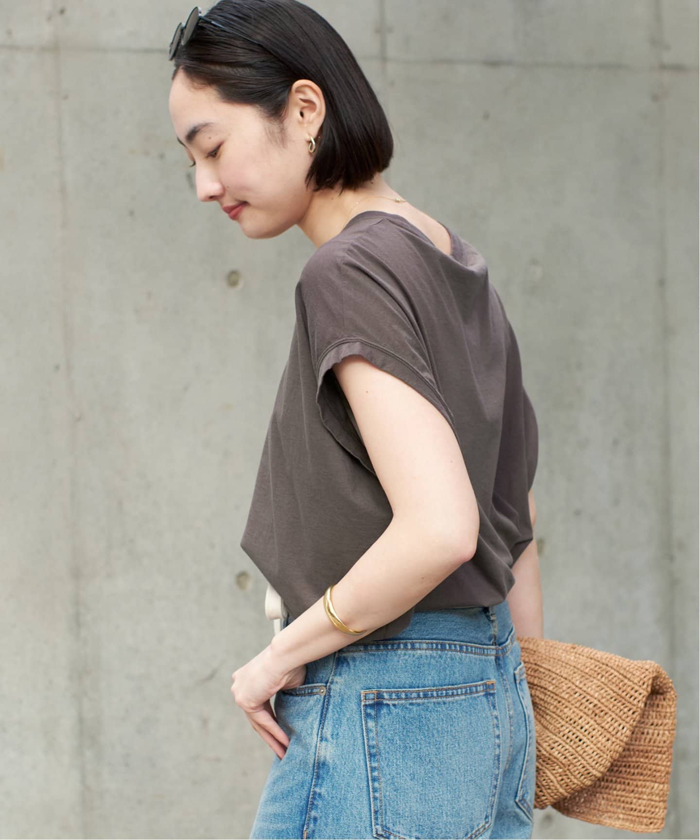 プラージュplage ALBINIハイゲージTシャツ　新品　ブルー 追加》ALBINI ハイゲージTシャツ（Tシャツ/カットソー）｜Plage