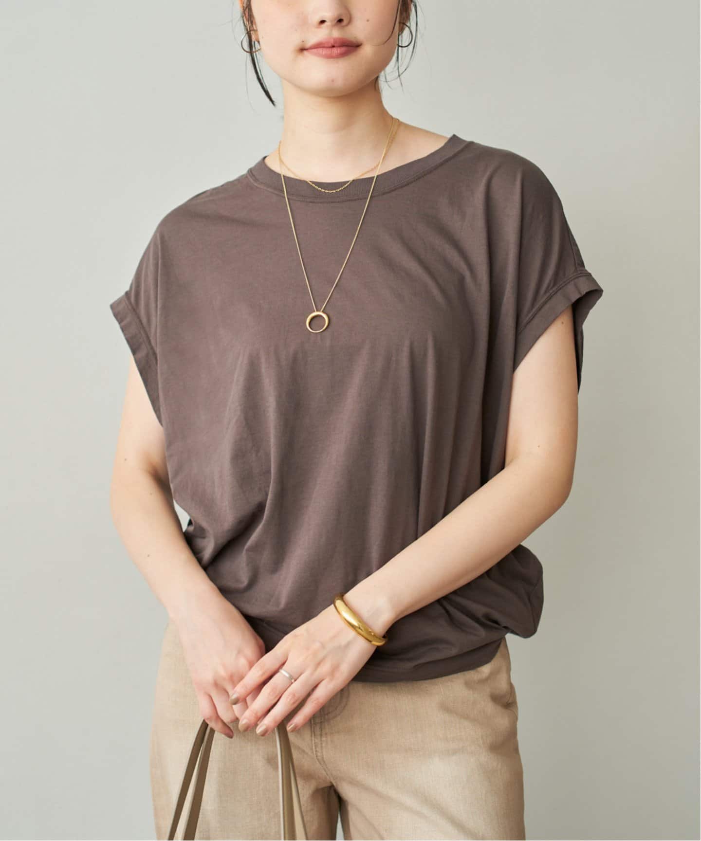 plage プラージュ 新品 ブラウン クロップドシャツ 追加》ALBINI ハイゲージTシャツ（Tシャツ／カットソー）｜Plage