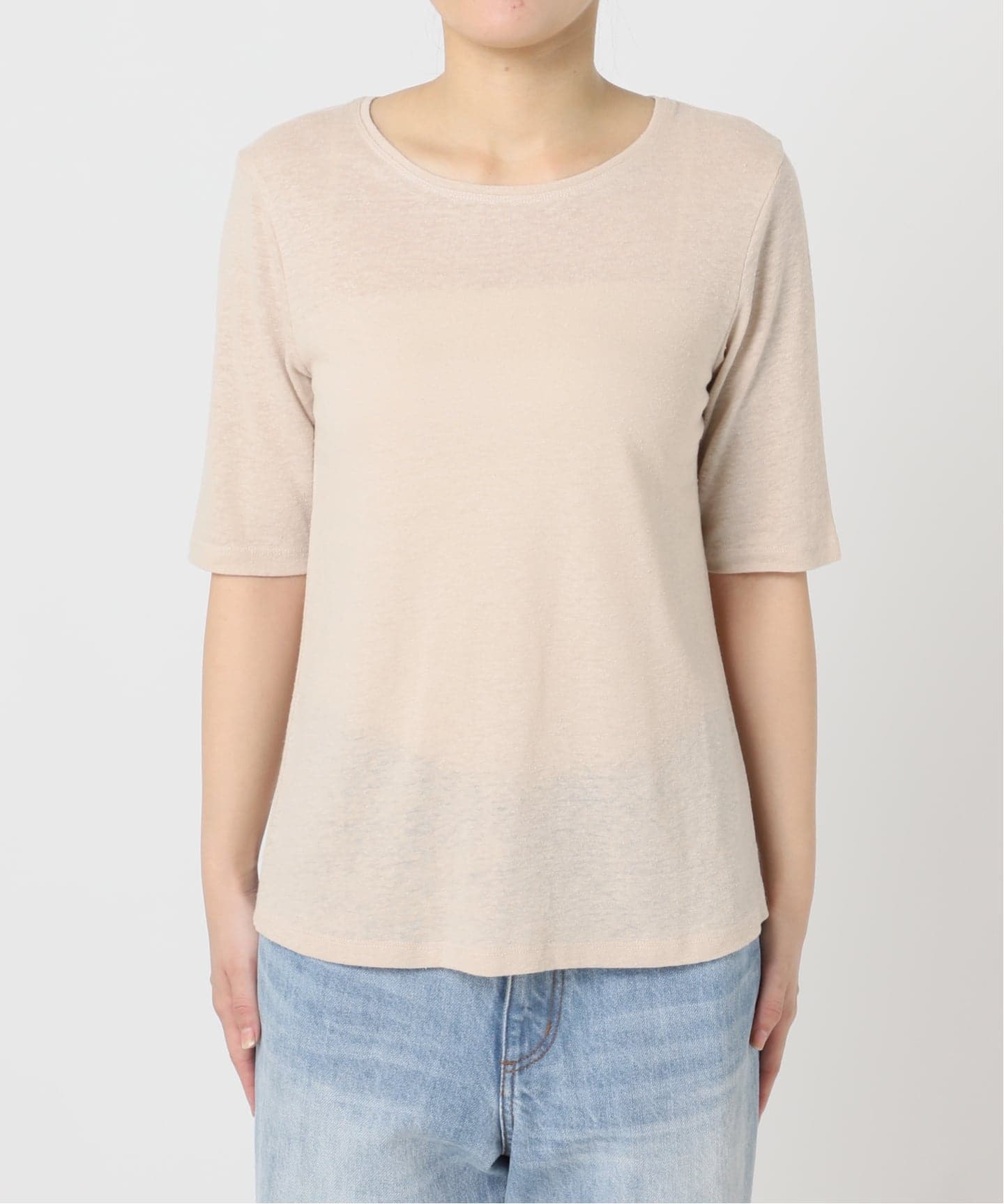 plage back drape Tシャツ ベージュ Back hem point Tシャツ（Tシャツ／カットソー）｜Plage（プラージュ