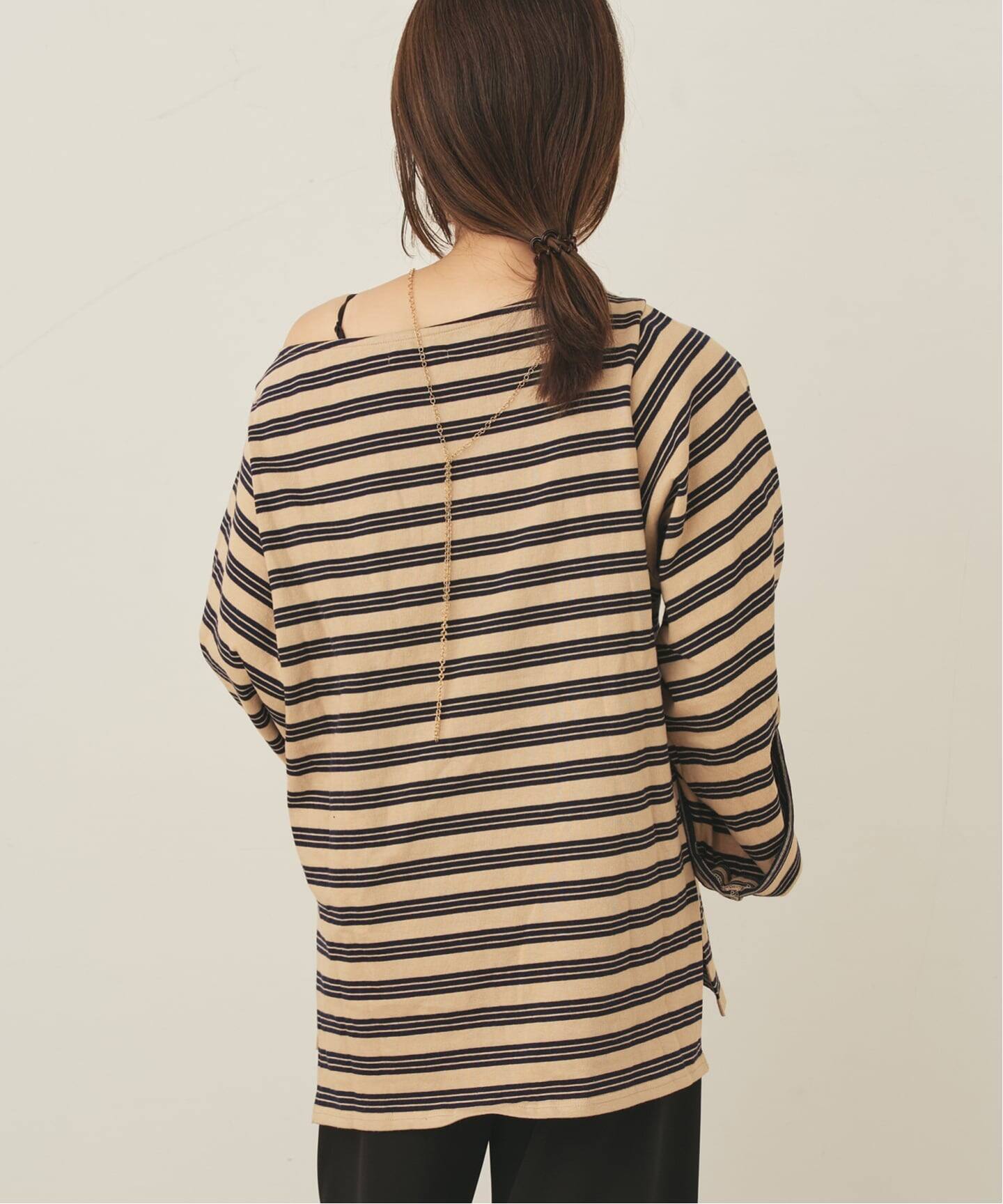 wide sleeve ボーダーTシャツ（Tシャツ／カットソー）｜Plage