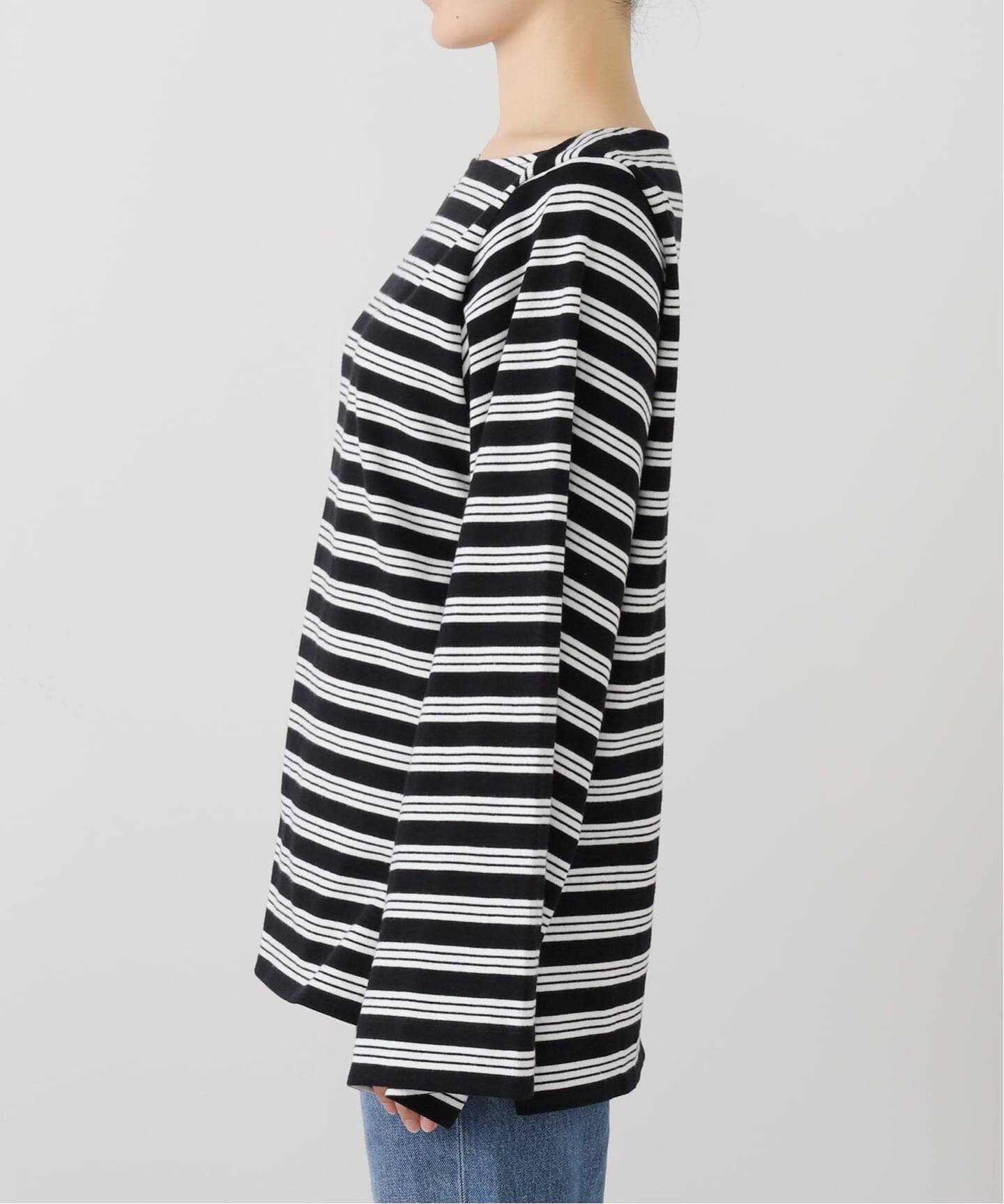 Plage wide sleeve ボーダーTシャツ プラージュ Plage wide sleeve ボーダーTシャツ （ブラック